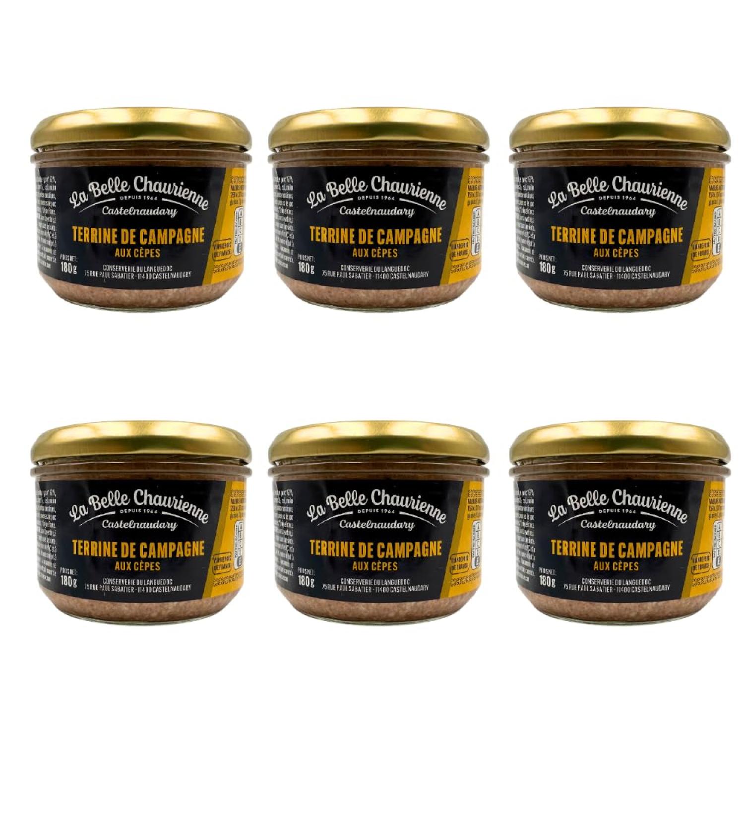 La Belle Chaurienne Ceps Farmhouse Terrine 180g x 6 - Buy Online on SooperMarket.com