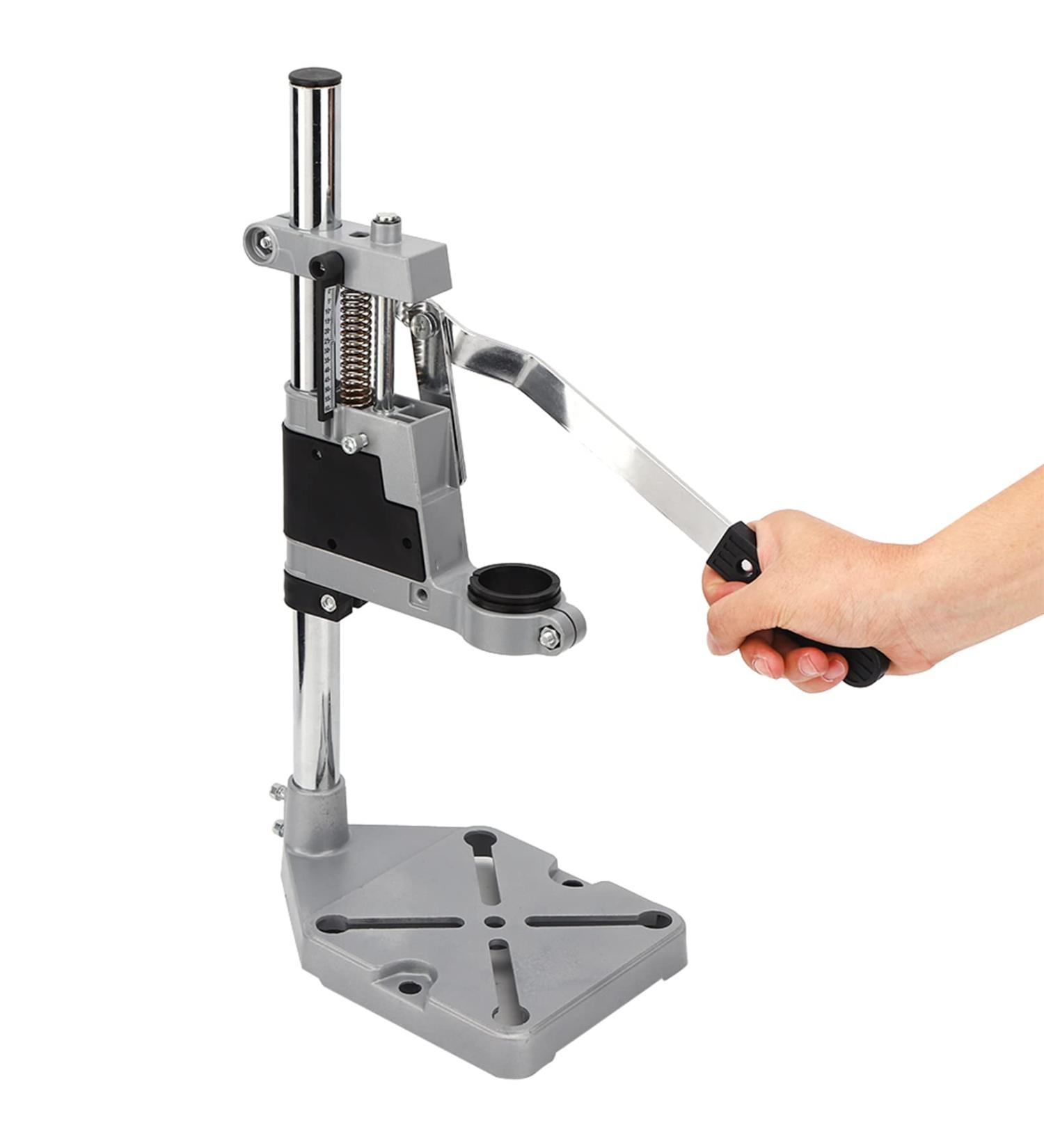 Electric Drill Stand Grinder Bracket Clamp - Multifunctional Woodworking Tool with Adjustable Hexagonal Screw Durable Aluminum Alloy for Grinding Drilling - Buy Online on SooperMarket.com