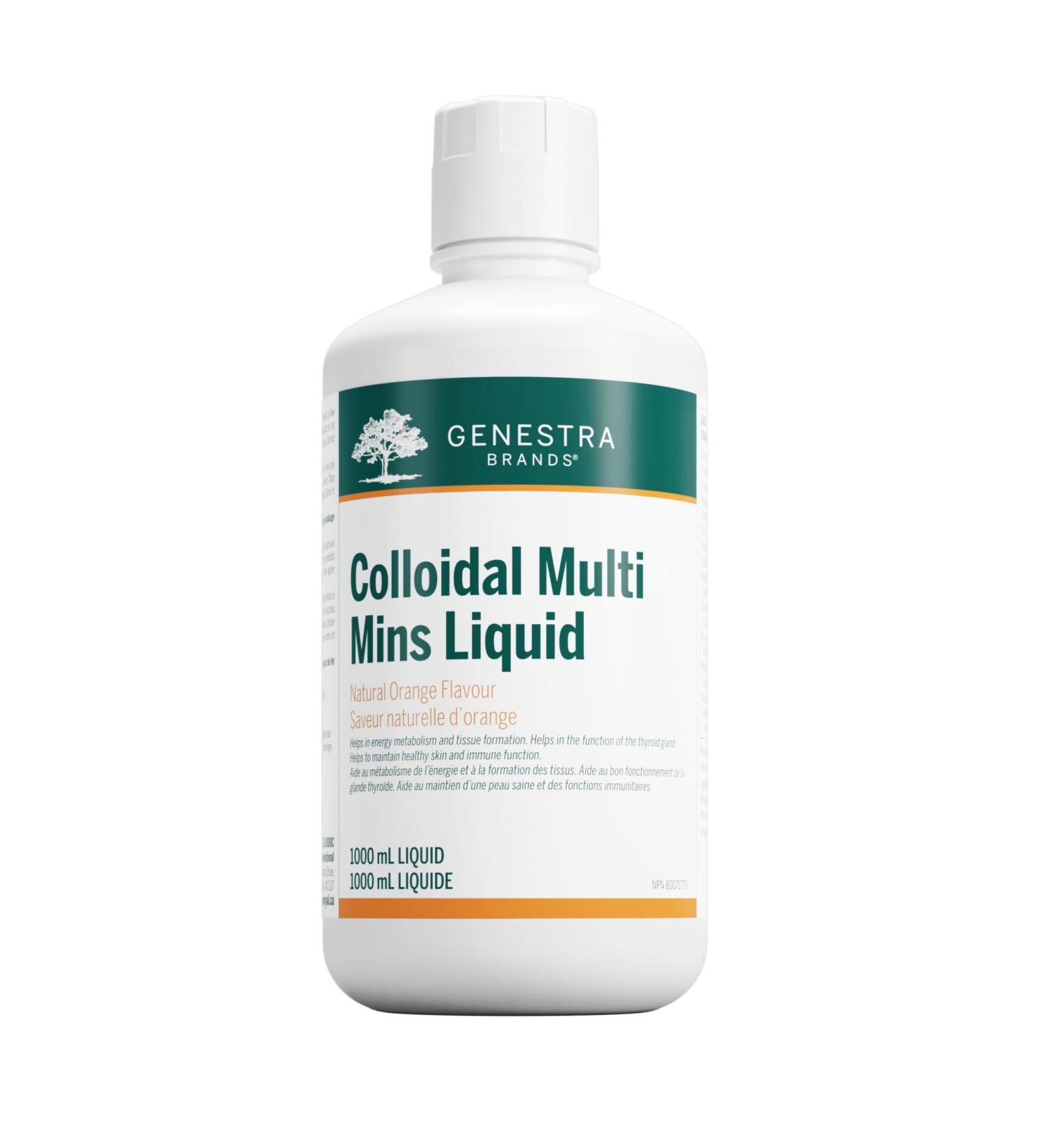 Genestra Brands - Colloidal Multi Mins Liquid - Multi Mineral Formula to Support Good Health and Thyroid Function - 1000 ml Liquid - Natural Orange Flavour - Buy Online on SooperMarket.com