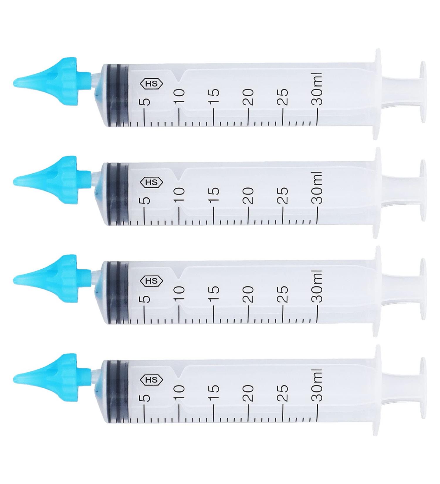 Portable Ear Irrigation Syringe Set - 4pcs Flared Head Soft Tip 20ml 30ml - Buy Online on SooperMarket.com