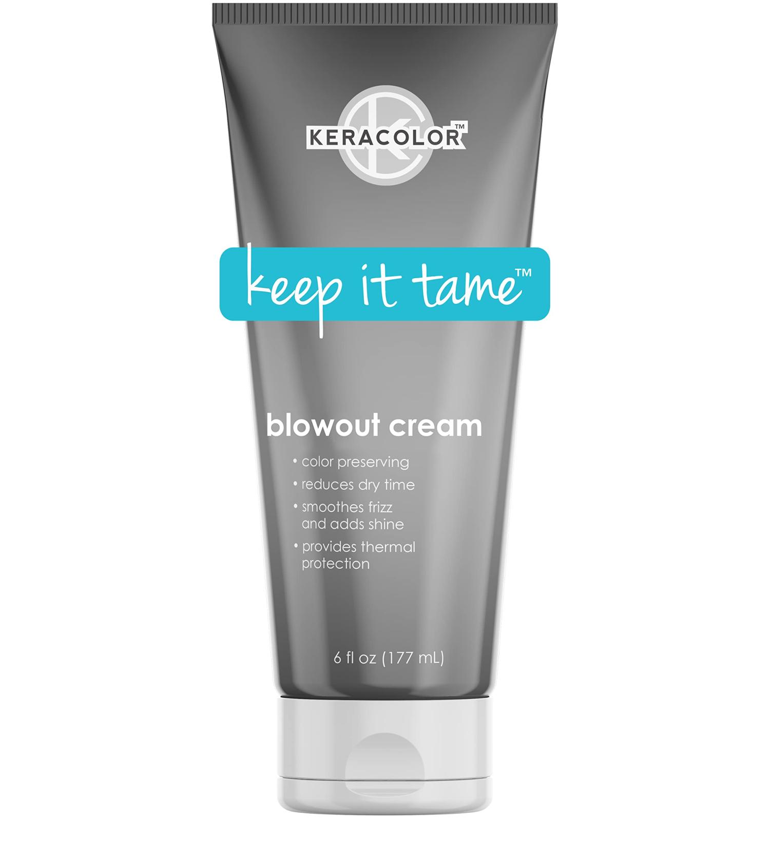 KERACOLOR Blowout Smoothing Cream - Color Preserving Heat Protectant for Frizz Control & Shine - Reduces Dry Time 6 fl oz - International Shipping Available - Buy Online on SooperMarket.com