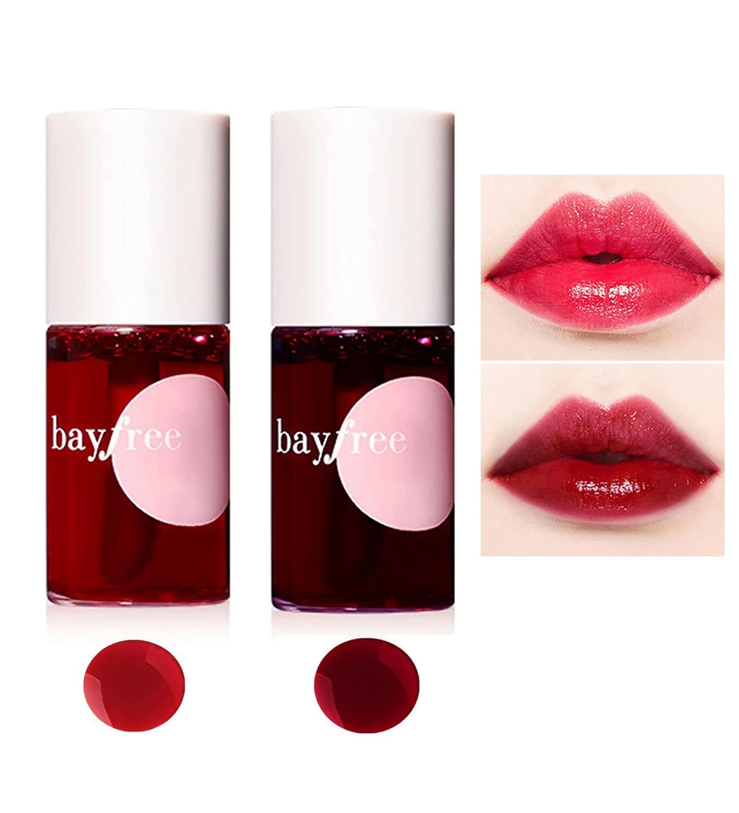 2 Pack Lip Tint Stain Set - Multi-Use Lip and Cheek Tint - Moisturizing Liquid Blush and Lip Paint - High Pigment Vivid Color - Long-Lasting Lipstick - Strawberry & Cherry - Buy Online on SooperMarket.com
