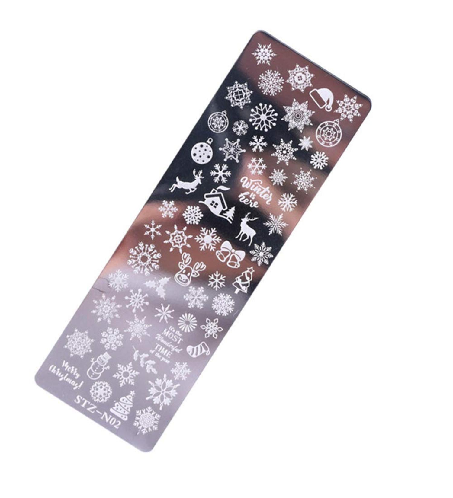 Nagel Stamping Plate Kit | Metal French Tip Nail Art Set | Christmas Nail Design Stamper & Tool for Perfect Patterns - Buy Online on SooperMarket.com