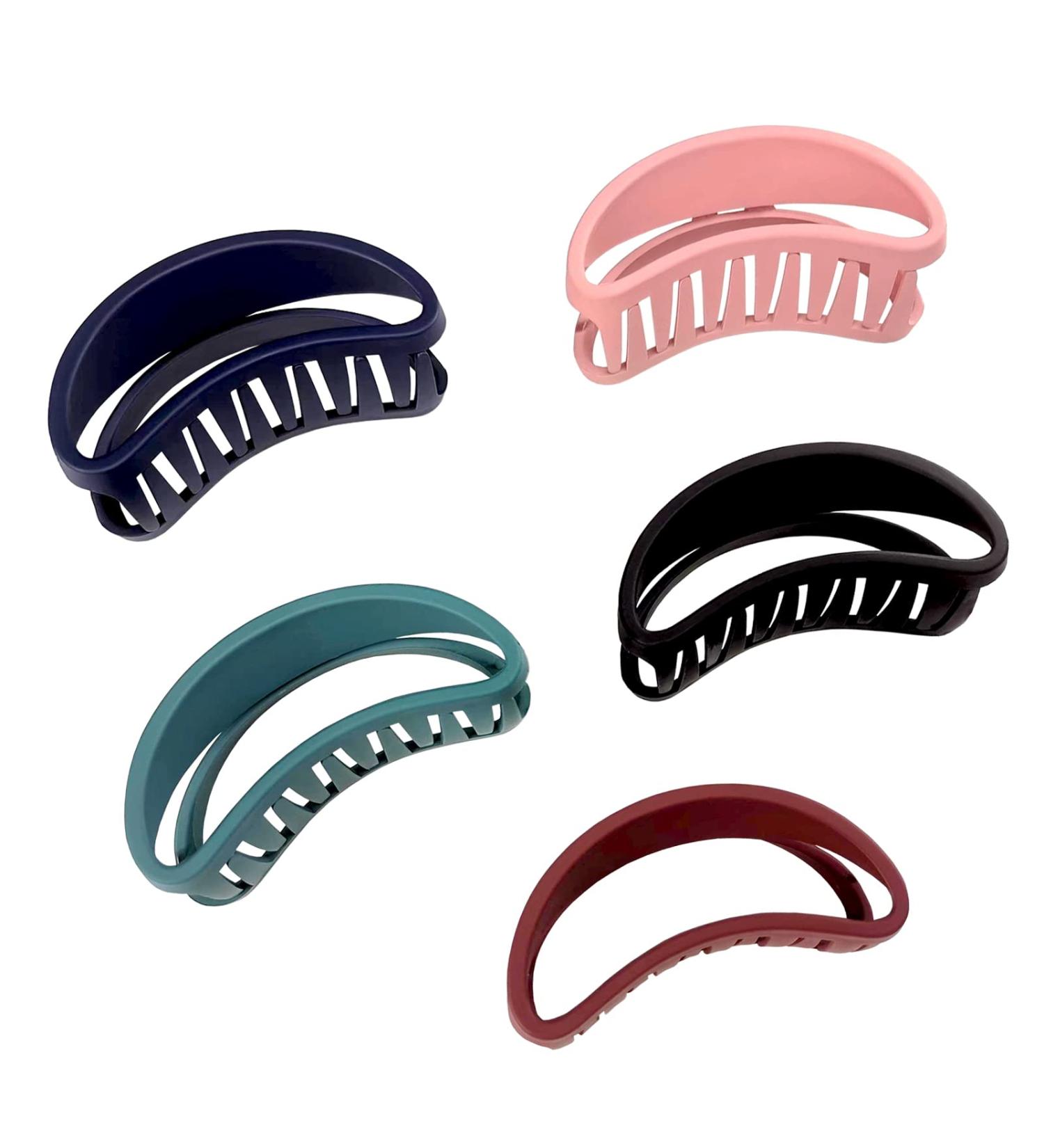 Big Hair Claw Clips - 4.5 Inch Non-Slip Matte Large Clips for Women - Strong Hold for Thick or Thin Hair - 5 Colors - Comfortable and Fashionable - Buy Online on SooperMarket.com