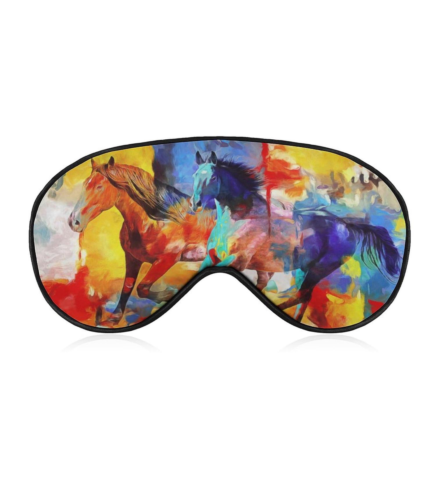 LynaRei Running Horse Sleep Mask Art Animal Painting Blindfold for Sleeping Elastic Blackout Eye Mask Cover for Full Night's Sleep Travel and Nap Style-1 - Buy Online on SooperMarket.com