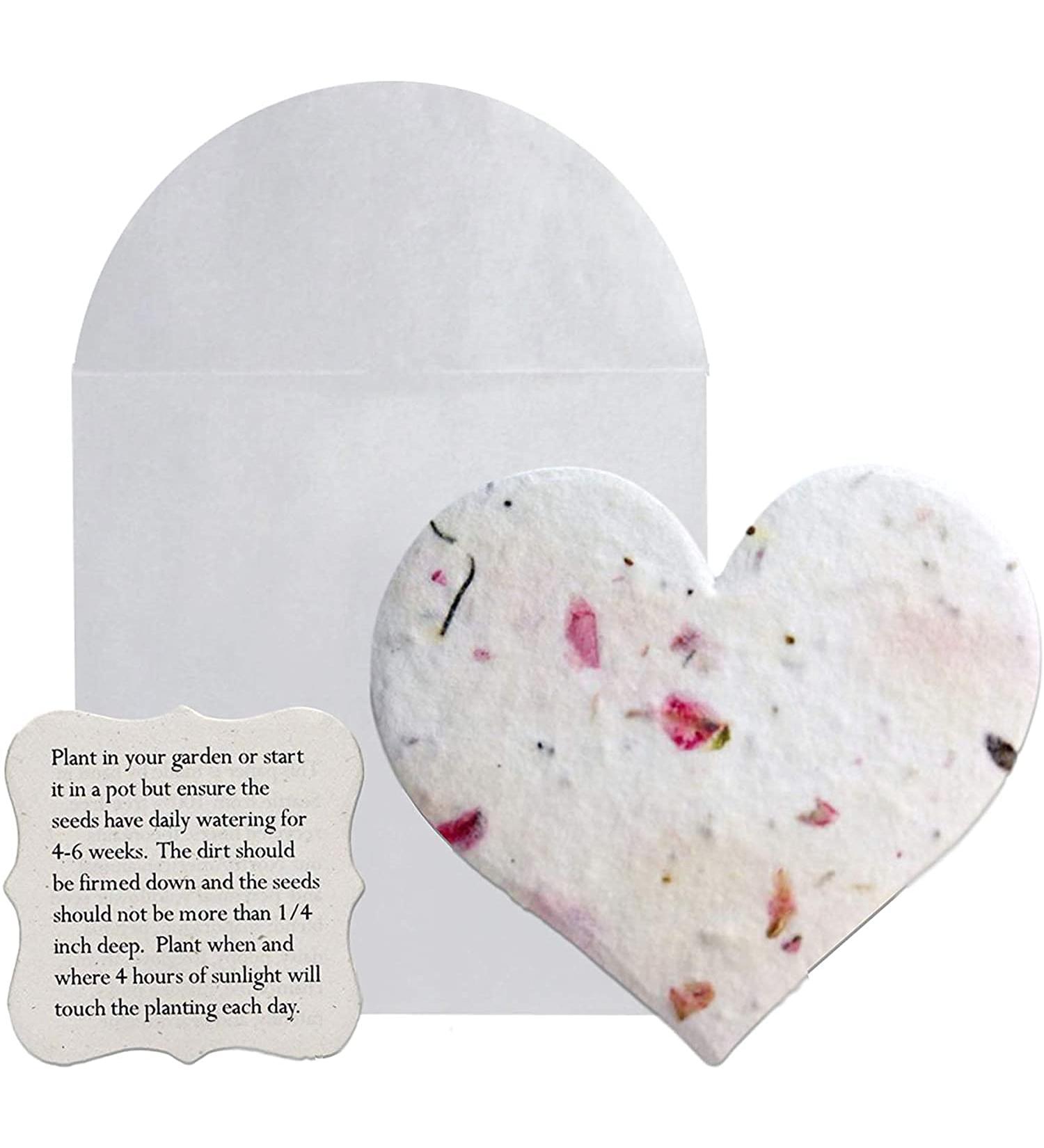 Seed Bloom 24-Piece Handmade Wildflower Seed Paper Gift Set | Recycled Seeded Paper Tags & Cards | Stationery & Gift Wrap Supplies with Hearts Envelope & Planting Guide - Buy Online on SooperMarket.com
