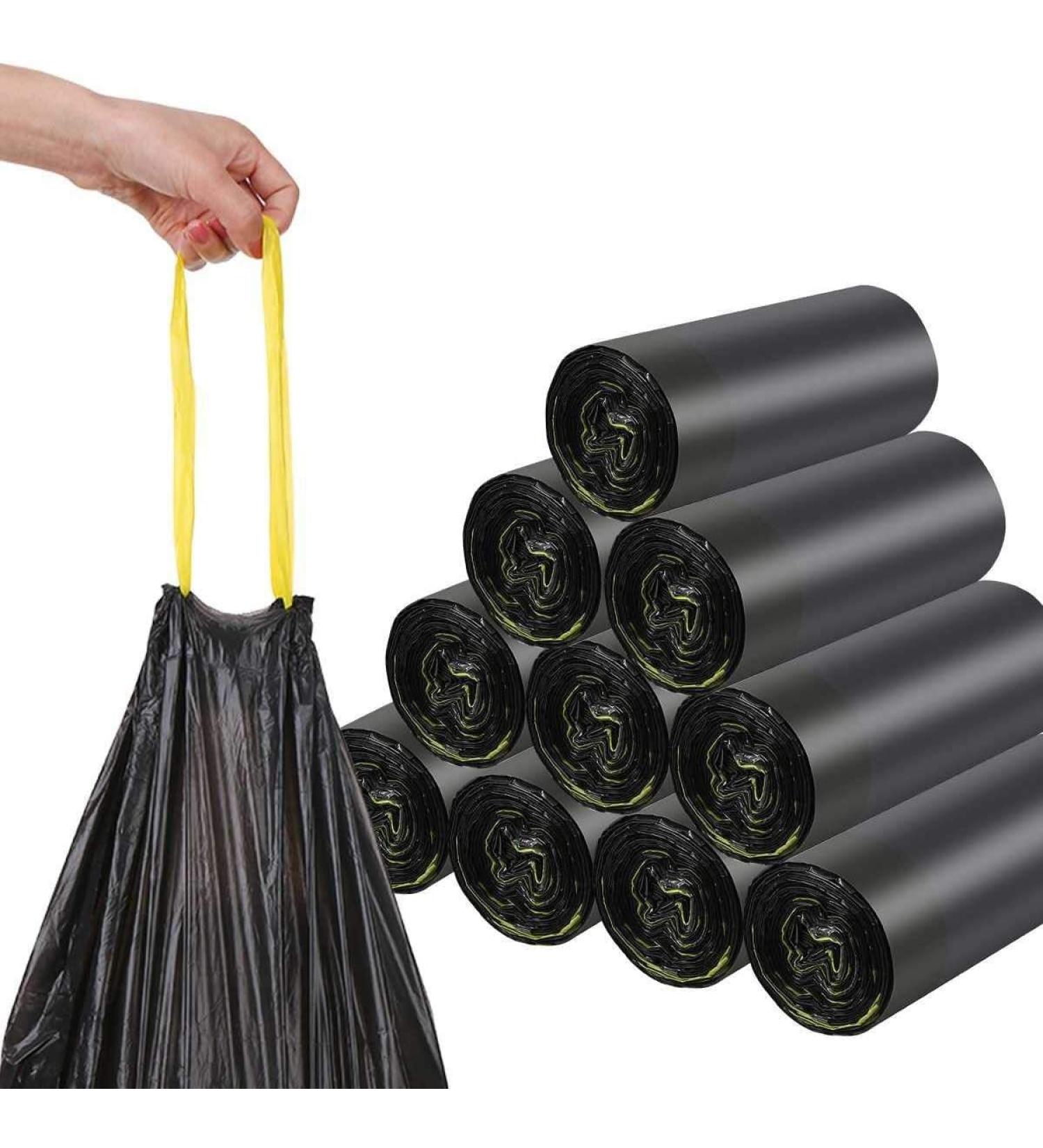 Tear-Resistant 120L Black Garbage Bags with Drawstring - 100% Recycled XXL Bags (50-1000 Count) | Eco-Friendly Shipping Worldwide - Buy Online on SooperMarket.com