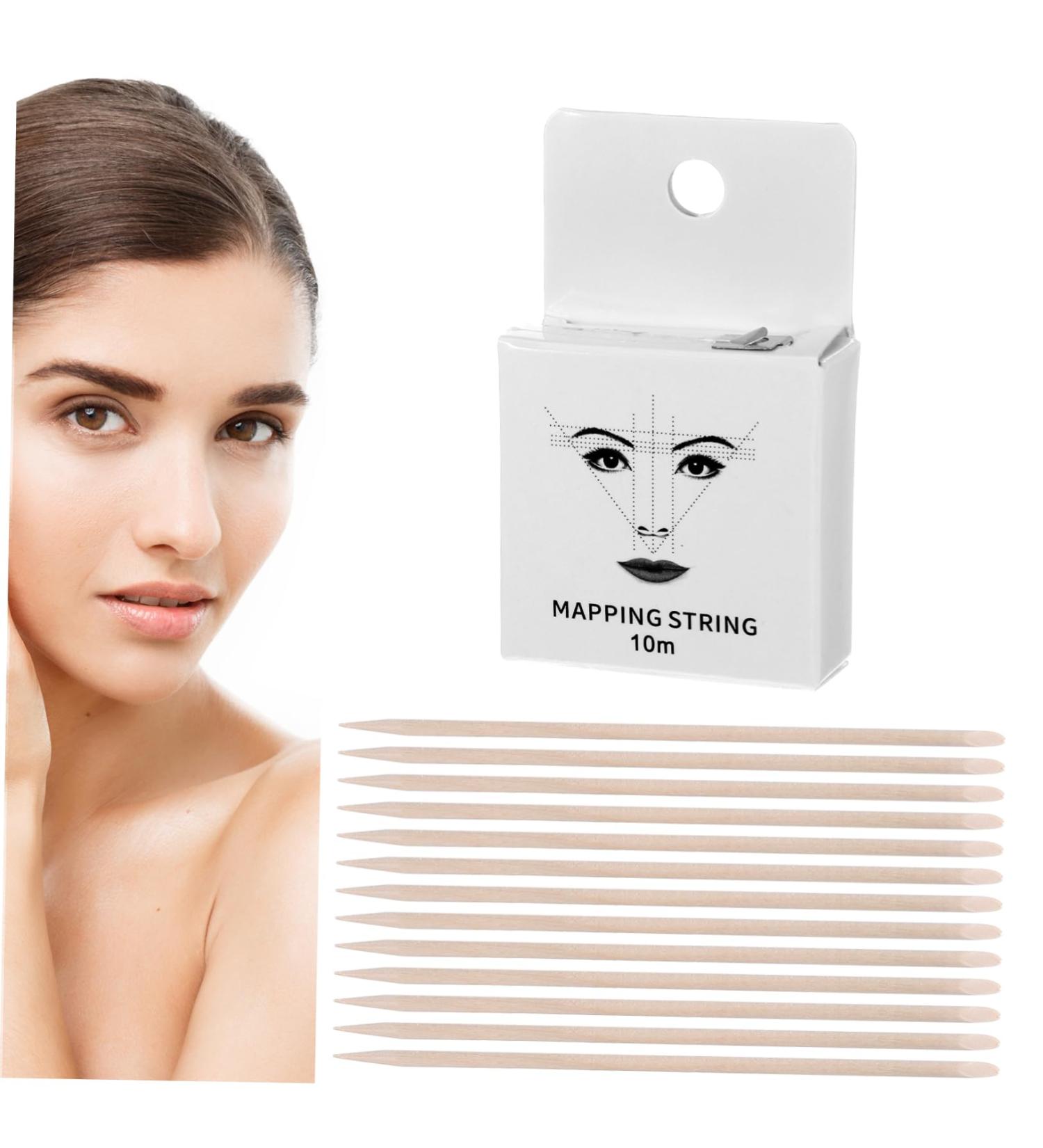WOONEKY 1 set string Thread Drawing with Line Supply Precise Eyebrow Wooden Marking Beauty Sticks Mapping - Buy Online on SooperMarket.com
