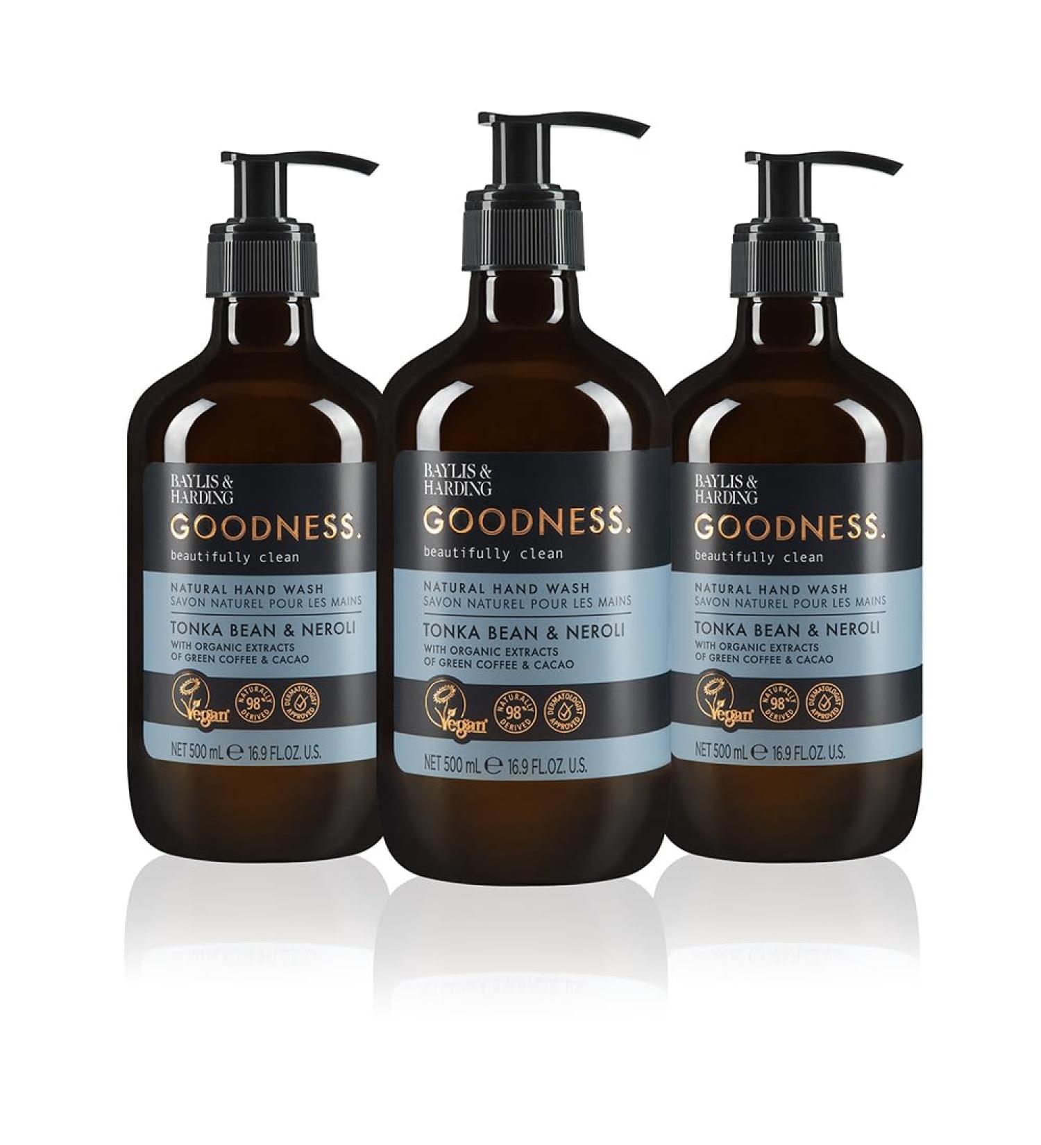 Baylis & Harding Goodness Tonka Bean & Neroli Hand Wash 500 ml (Pack of 3) - Vegan Friendly 500 ml (Pack of 3) Tonka Bean & Neroli - Buy Online on SooperMarket.com