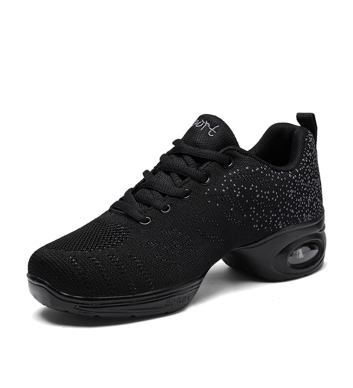 Buy Jazz Shoes for Women - Lace Up Dance Sneakers with Split Sole & Air Cushion - Modern Platform Shoes - Size 37 EU - Black - Buy Online on SooperMarket.com