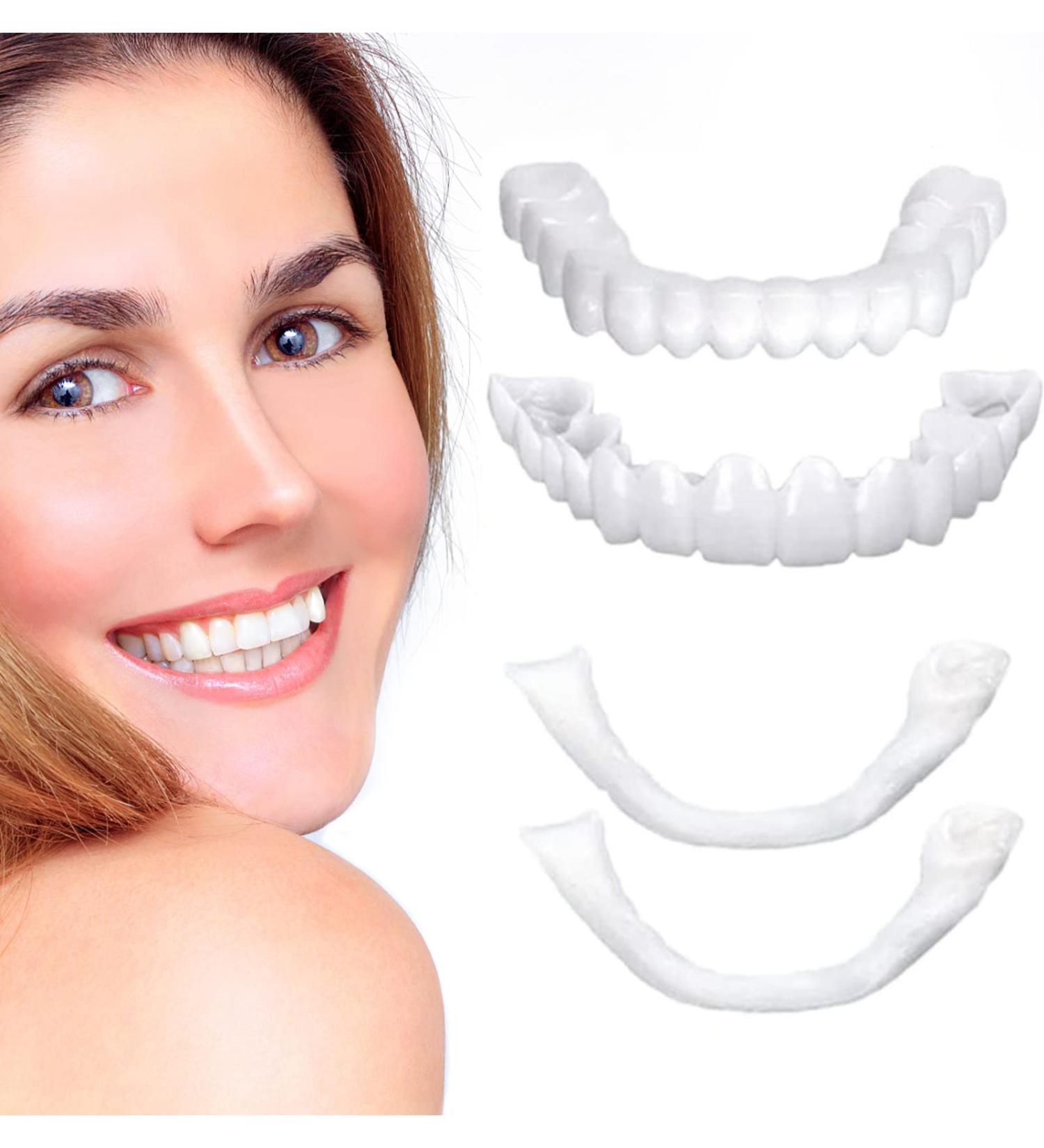 2 PCS Fake Teeth Dentures for Men and Women | Dental Veneers for Temporary Restoration | Natural & Comfortable | Protect Teeth & Regain Confidence | Natural Shade-n3 - Buy Online on SooperMarket.com