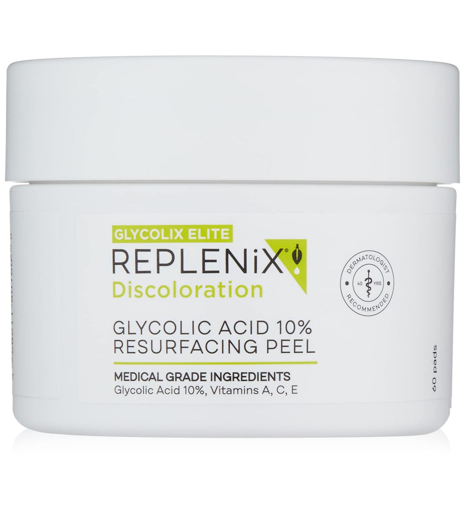 Replenix Glycolix Elite Glycolic Acid Peel Pads - 10% Glycolic Acid, 60 ct - Brightening & Exfoliating Treatment - Buy Online on SooperMarket.com