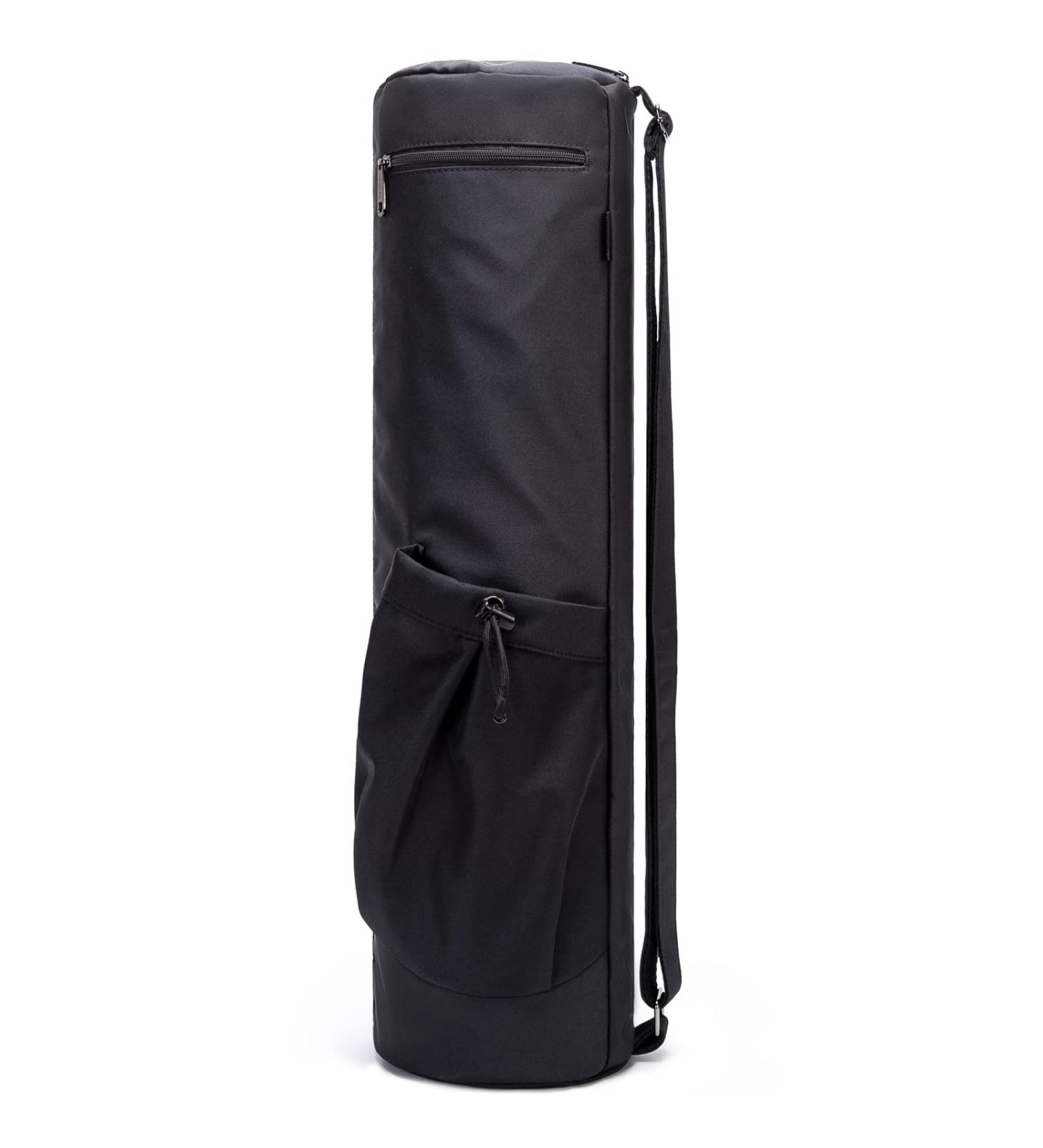 HAGUSU Waterproof Yoga Mat Bag with 2 Pockets, Adjustable Shoulder Strap - Black - Buy Online on SooperMarket.com