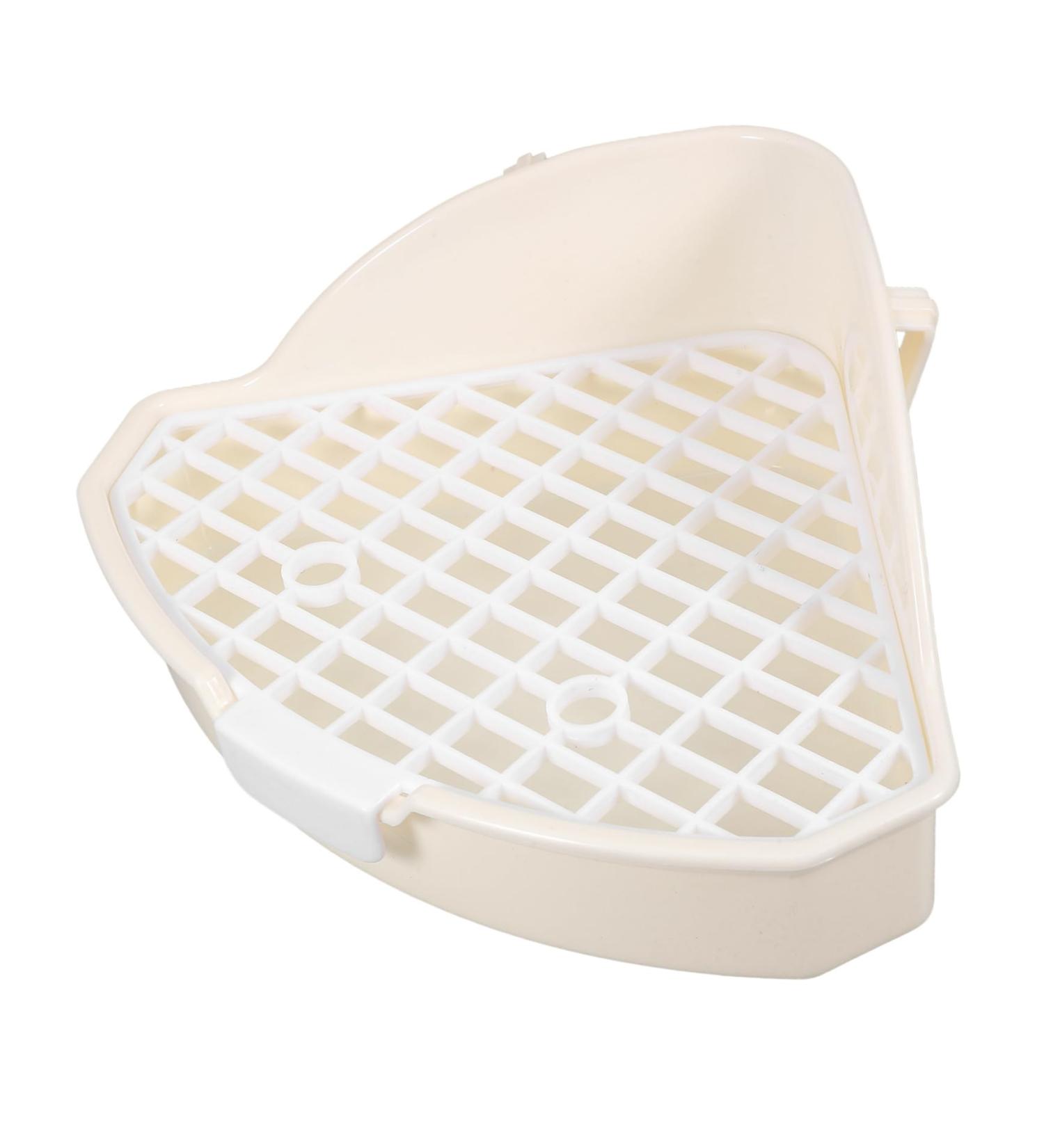 GANAZONO Rabbit Triangle Toilet Pet Litter Basin Pet Cage Guinea Pig Enclosure Pet Potty Abs White 25.00X19.00X10.00CM White - Buy Online on SooperMarket.com