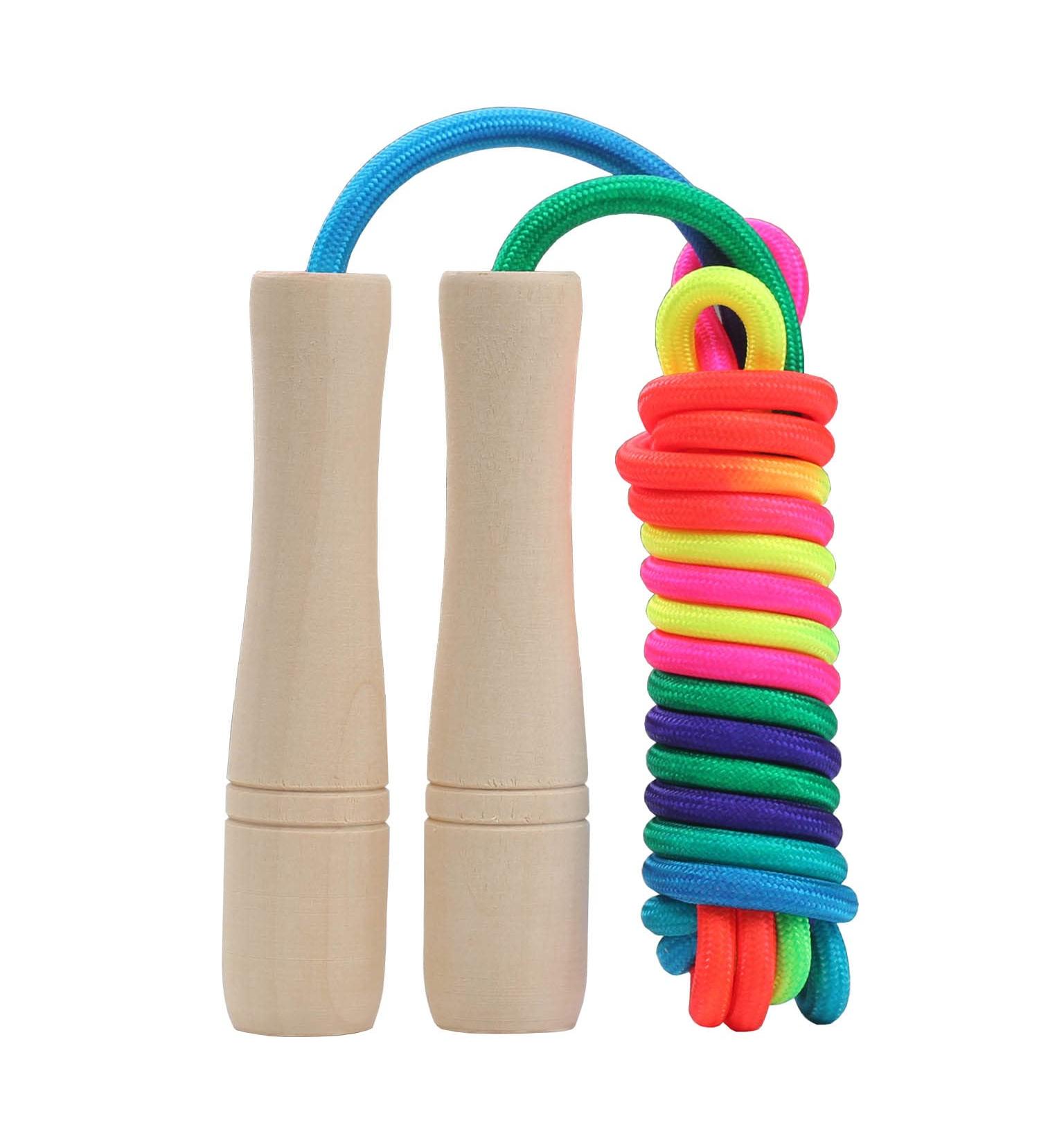 Adjustable 260 cm Skipping Rope for Kids - Wooden Handle Jump Rope for Boys & Girls - Perfect for Active Play - Buy Online on SooperMarket.com
