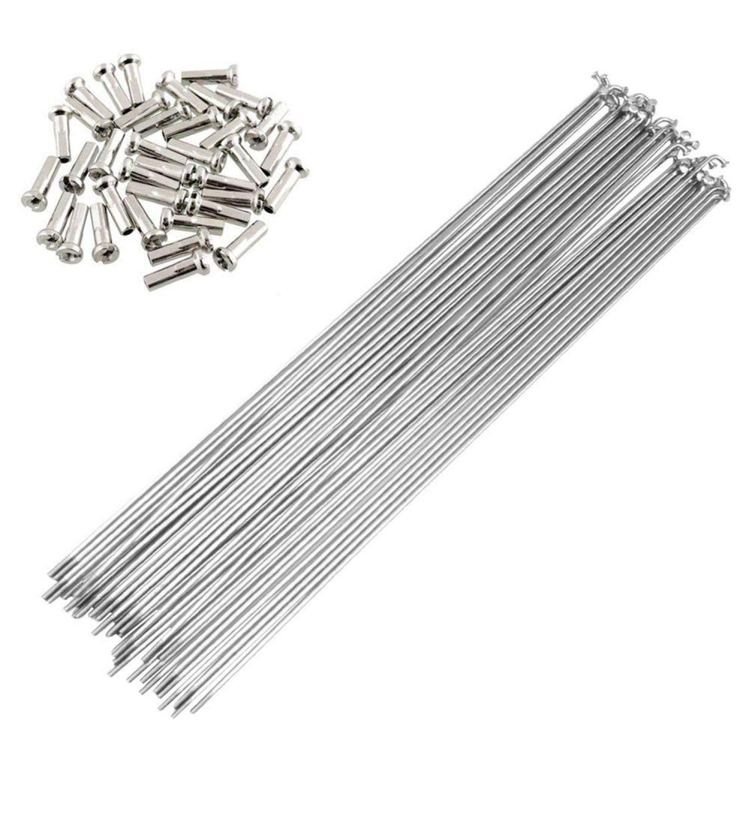 10 x 264MM Stainless Steel Bicycle Spokes with Nipples for 26inch/700C Wheels - High Strength Mountain & Road Bike Spokes - Buy Online on SooperMarket.com