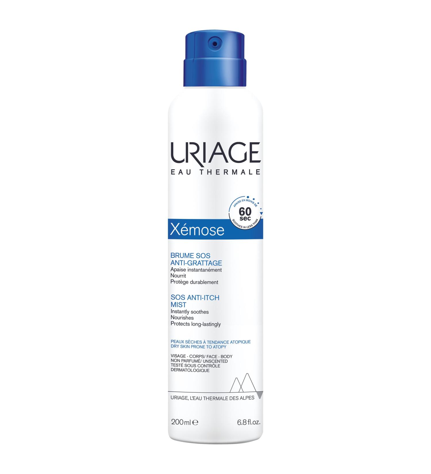 Uriage X mose SOS Anti-Itch Mist 200ml - Dry Skin Prone to Atopy - Soothes In Less Than 60 Seconds ! Instant Itch Relief & Long Lasting Hydration - With Shea Butter & Illipe Oil - Quick Application - Buy Online on SooperMarket.com