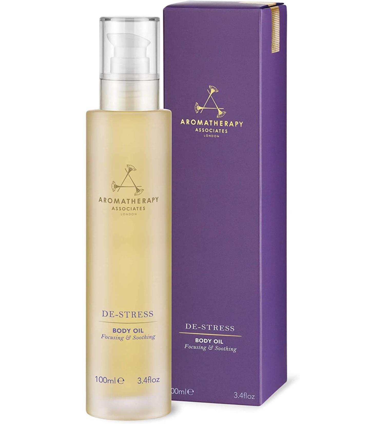 Aromatherapy Associates De-Stress Body Oil 100ml with Arnica, Rosemary & Ginger - Muscle Recovery Post-Workout - Buy Online on SooperMarket.com