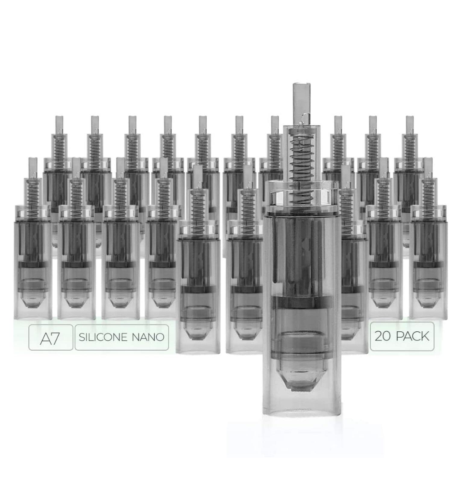 Dr. Pen Ultima A7 Replacement Cartridges (20 Pack) - Silicone Nano 0.25mm with Bayonet Slot - Disposable Parts - Buy Online on SooperMarket.com