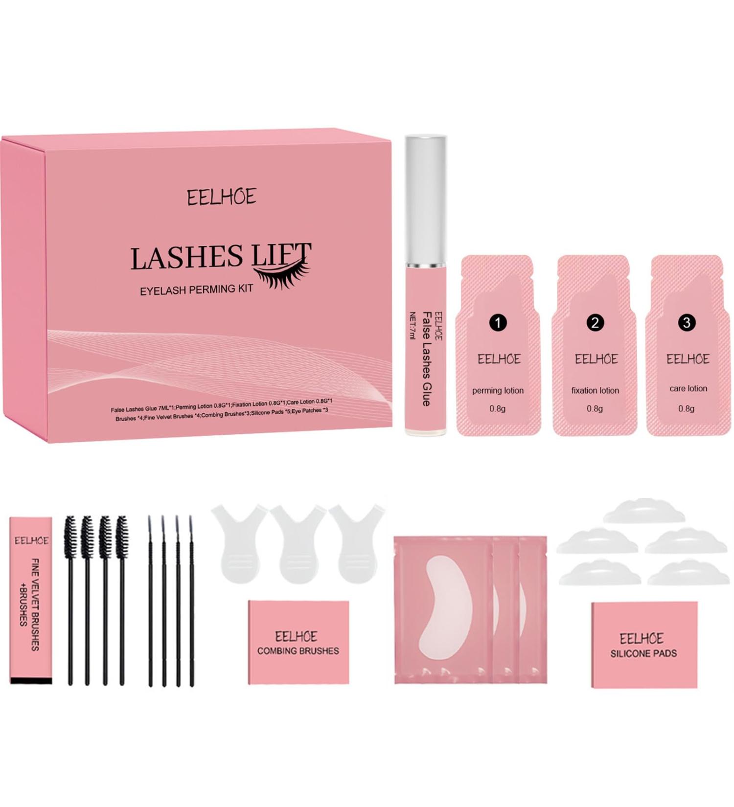 Eyelash Lift Kit Curl Eyelash Lamination Kit Beginners DIY Lash Lift Set Gentle For Lash Semi-Permanent Curling Thick No Smudge Lash Lift Lamination Eyelashes Friendly Easy To Use - Buy Online on SooperMarket.com