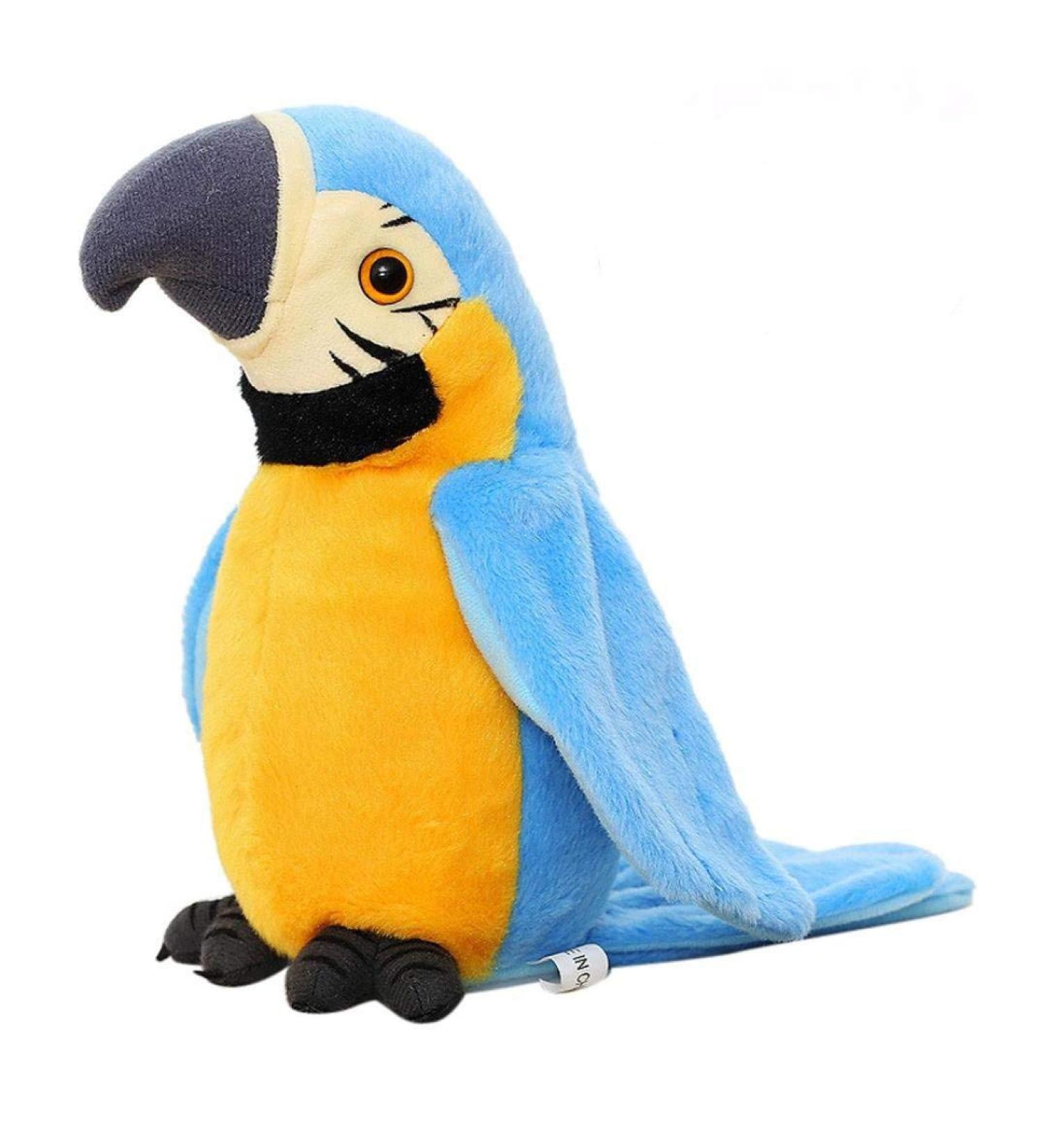 Cute Talking Parrot Interactive Plush Toy - Funny Repeat Speaking Bird Toy for Kids - Blue - Buy Online on SooperMarket.com
