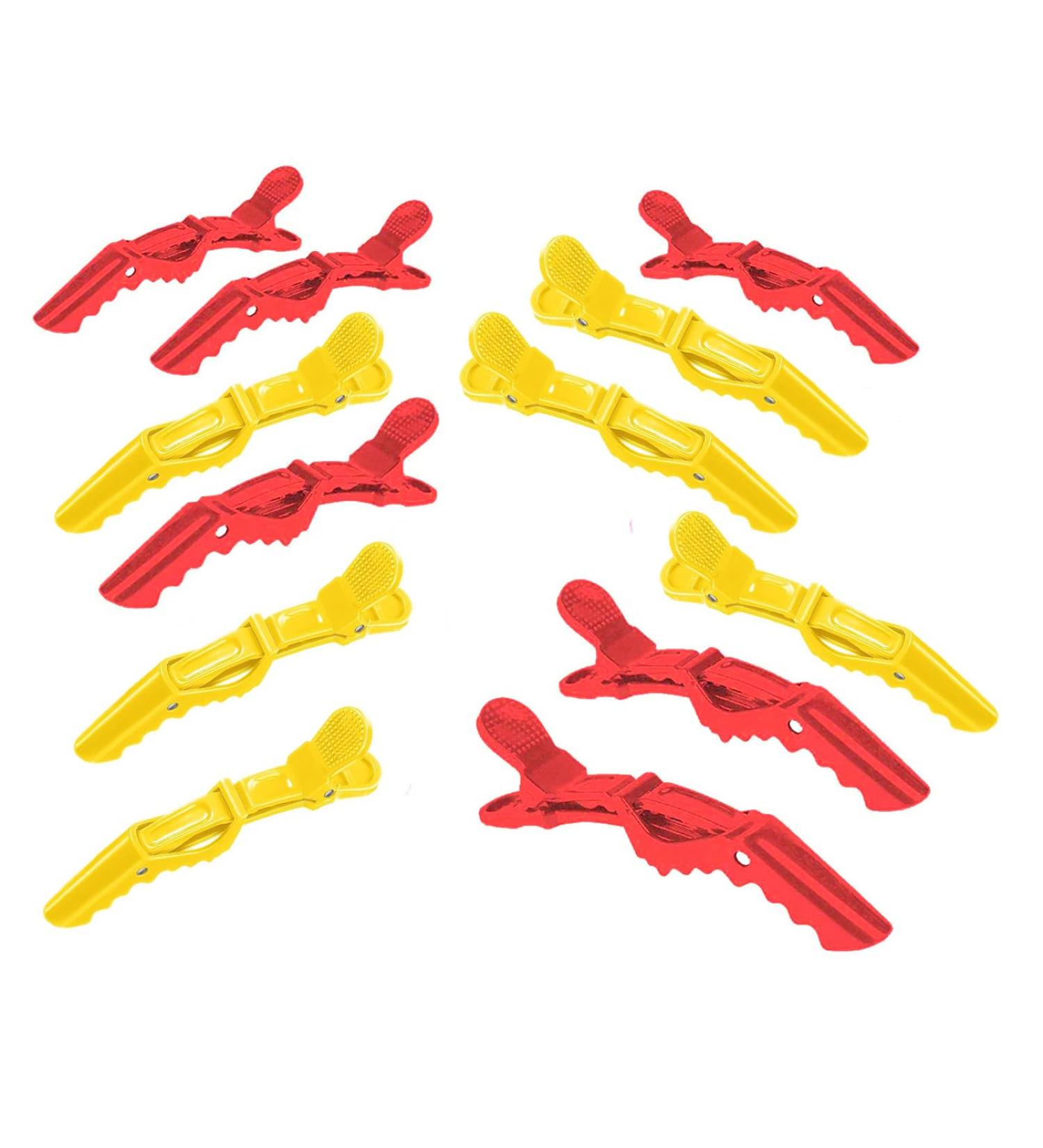 Professional Hairdresser Clips - 12PC Plastic Hair Clips Set | Black & Colorful Combi-Clip Hair Terminals for Women - International Shipping Available - Buy Online on SooperMarket.com