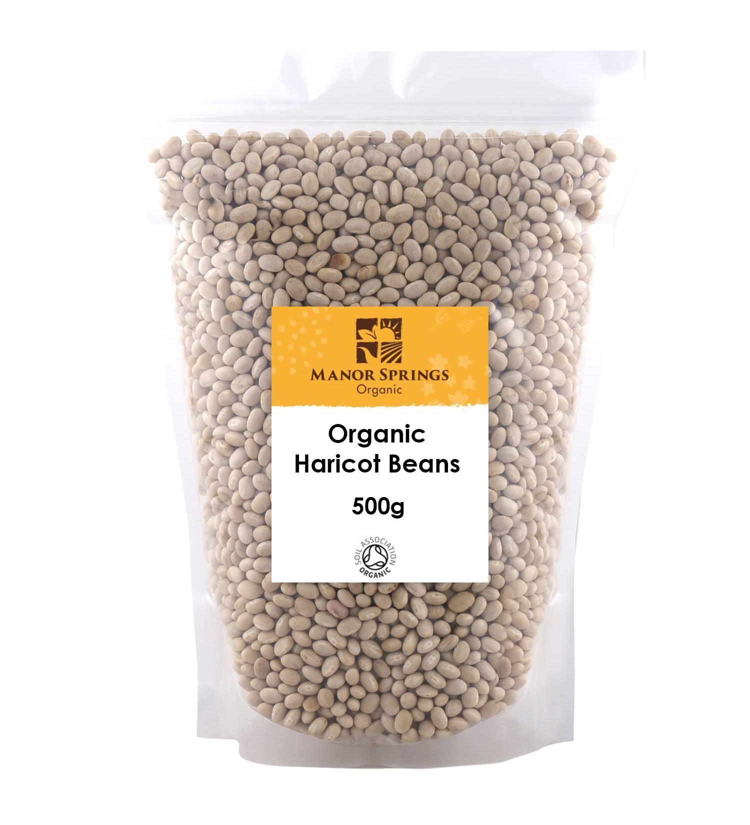 Organic Haricot Beans 500g by Manor Springs Organic - Buy Online on SooperMarket.com