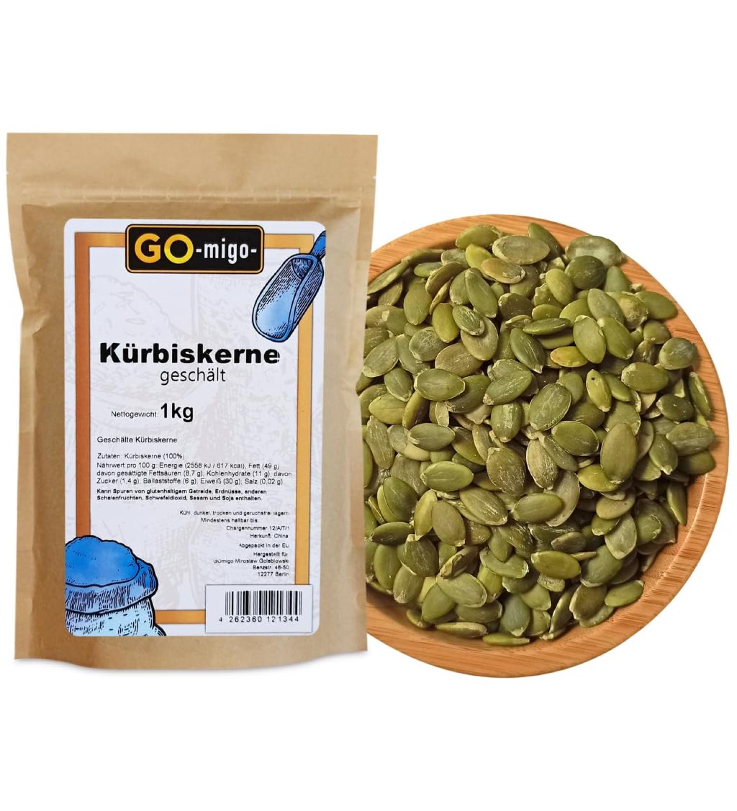 Premium Quality 1kg Natural Peeled Green Pumpkin Seeds - Shop Internationally! - Buy Online on SooperMarket.com