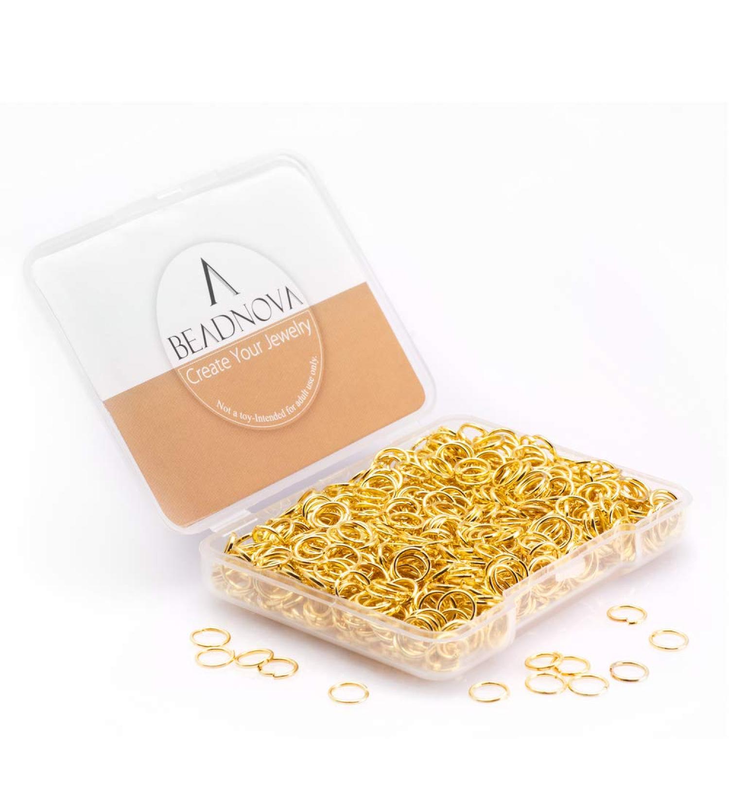 BEADNOVA 6mm Gold Open Jump Rings for Keychains & Necklace Repair (300Pcs) - Buy Online on SooperMarket.com