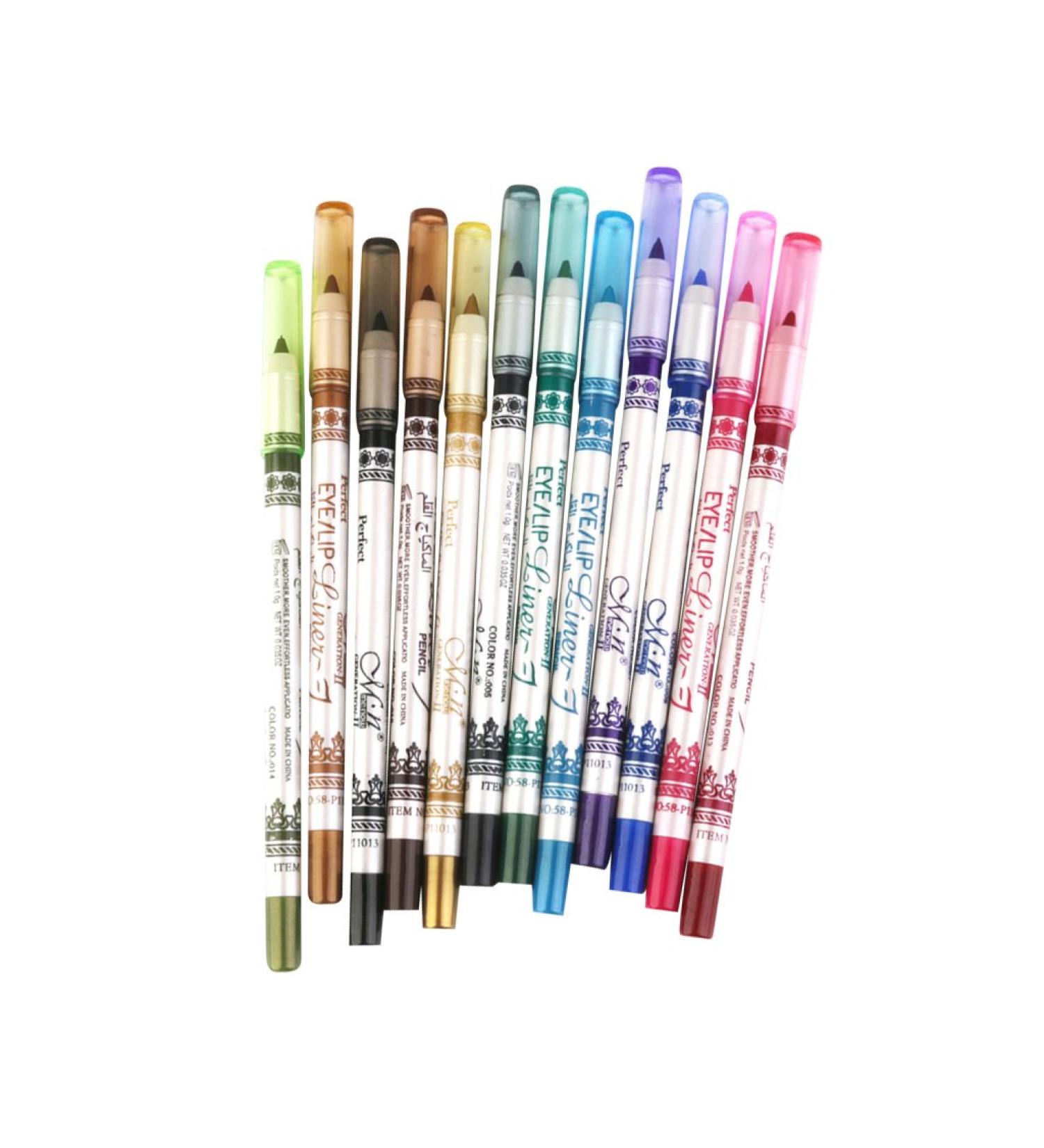 Jojomis 12 Pencil Pen Waterproof Eye-Liner for Eyes Makeup Beauty Comestic - Buy Online on SooperMarket.com