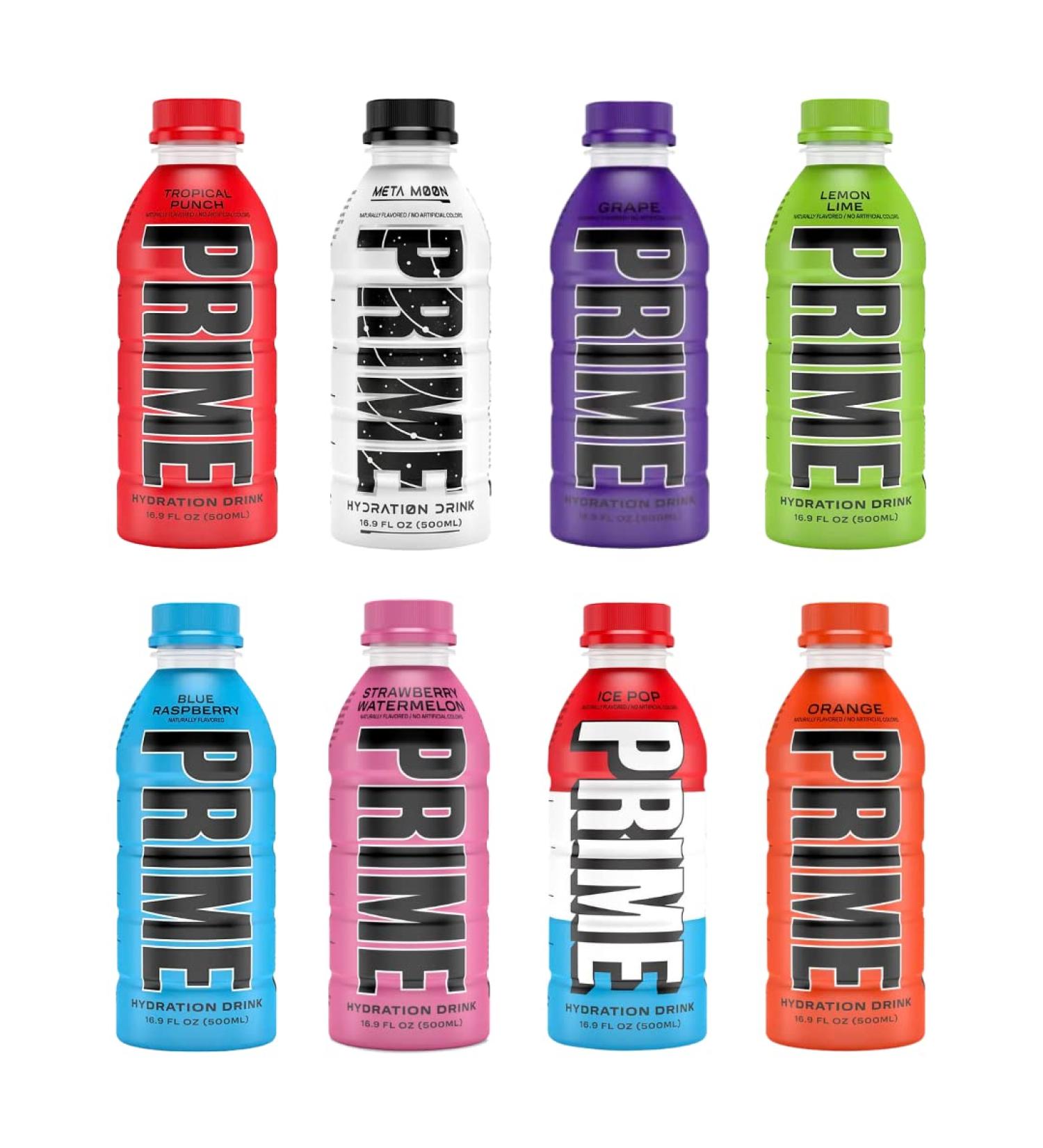 Prime Hydration Sports Drink Variety Pack - 8 Flavors Including Energy and Electrolytes - 16.9 Fl Oz (8-Pack) - Buy Online on SooperMarket.com