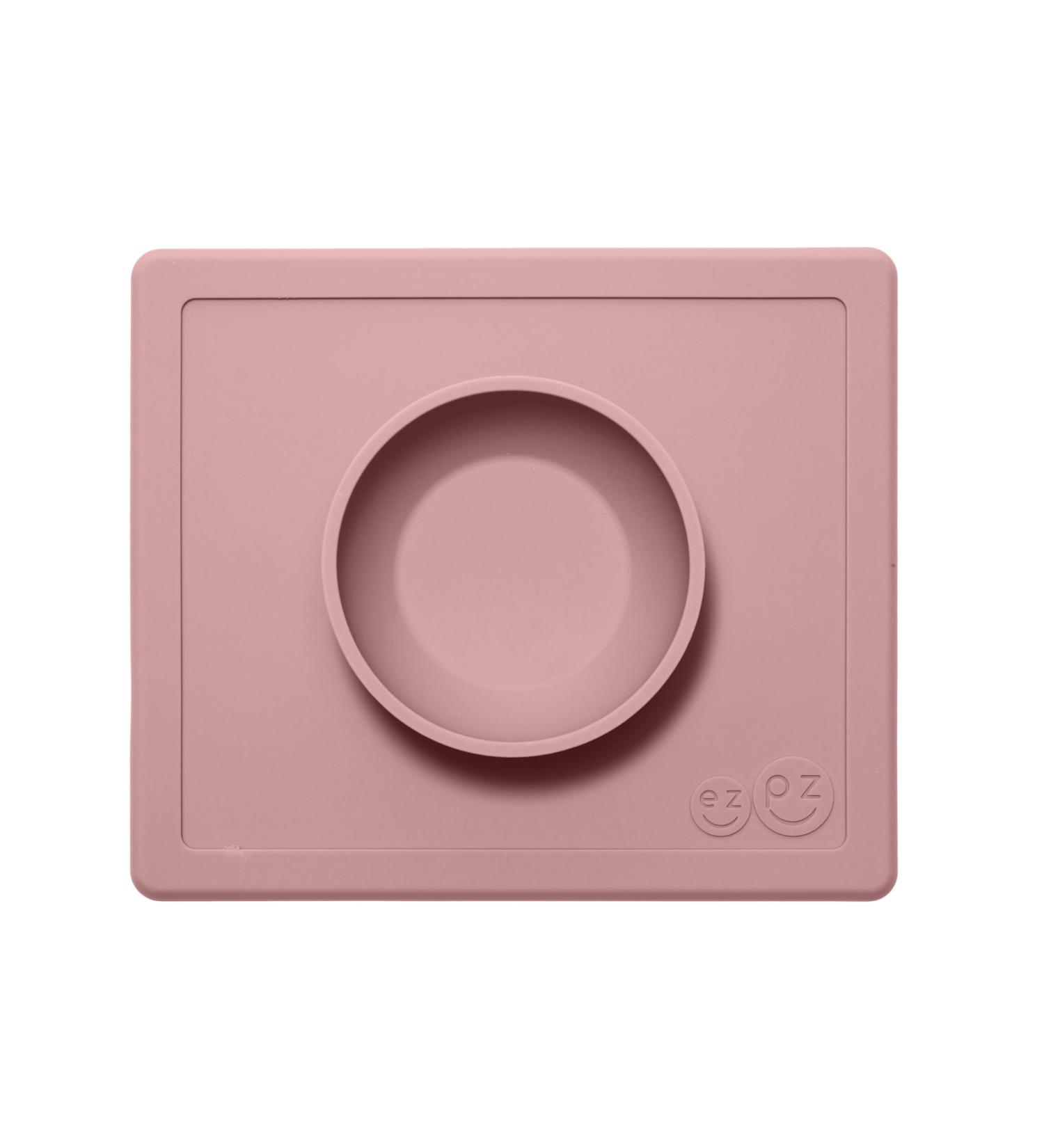 ezpz Happy Bowl (Blush) - Silicone Suction Bowl with Built-in Placemat for Toddlers - Dishwasher Safe Pink - Buy Online on SooperMarket.com