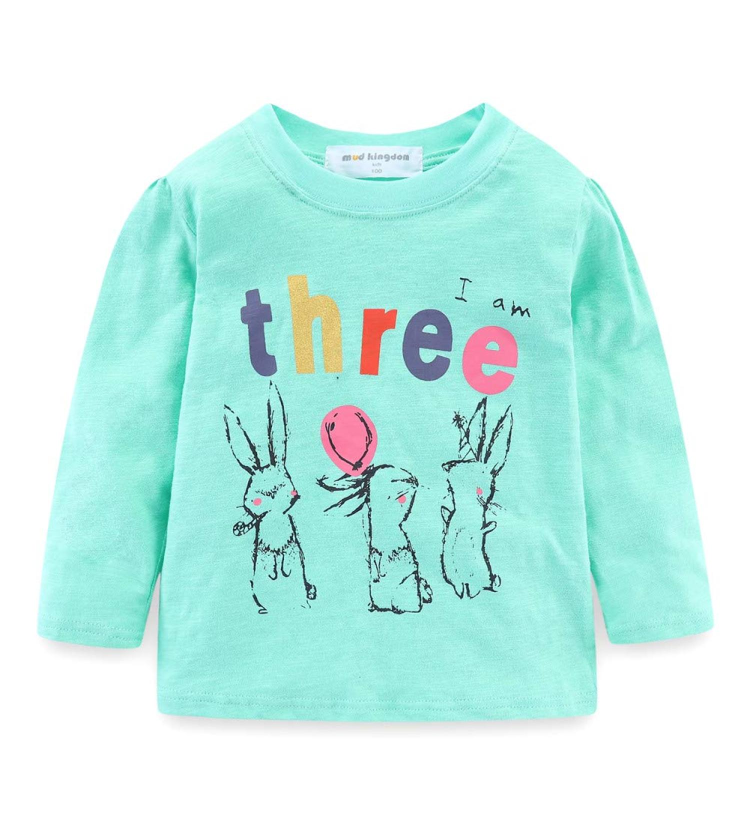Mud Kingdom Little Girls Boys Birthday Shirt - Cute Cartoon 3 Years Girls Green - Buy Online on SooperMarket.com