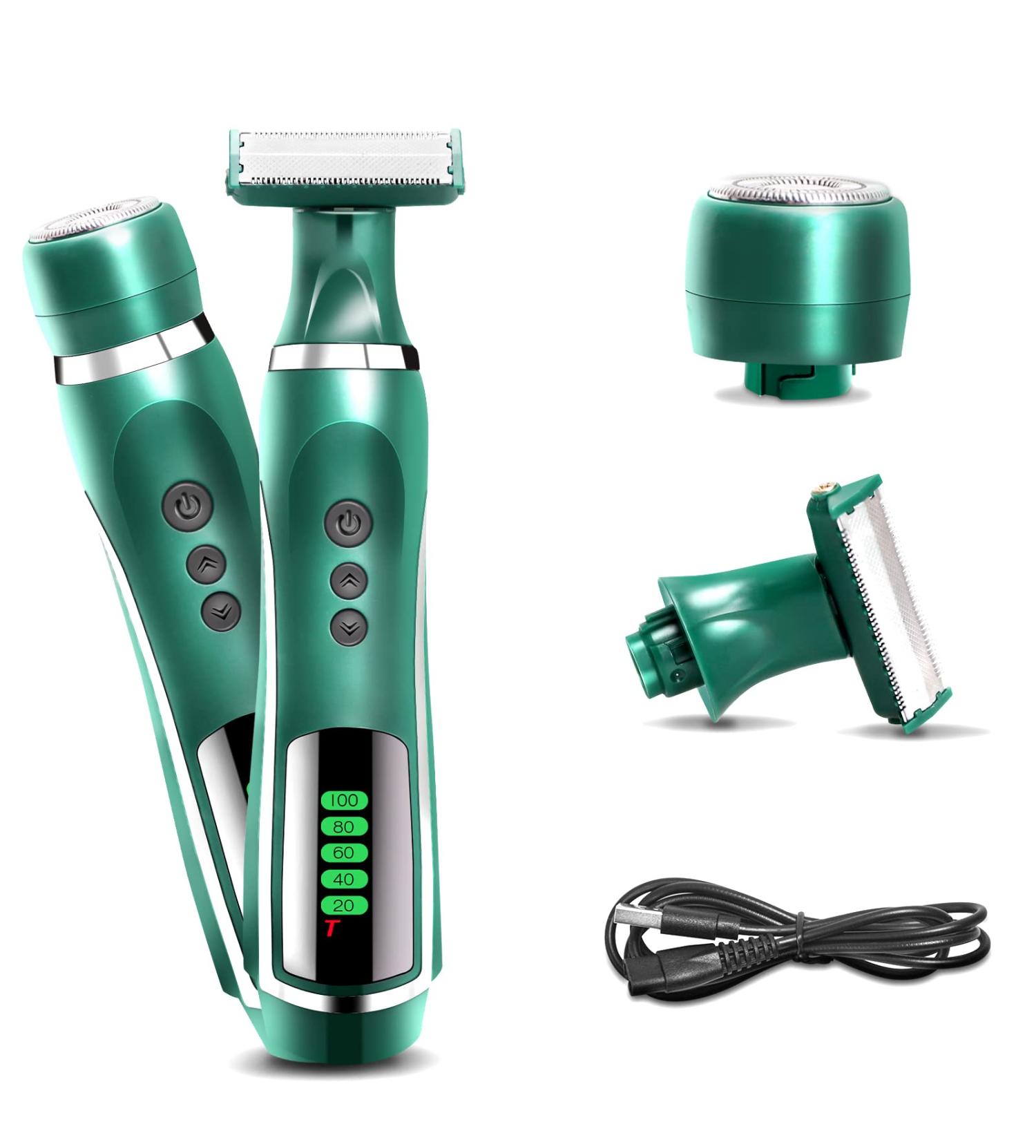 FINTOZER Electric Shaver for Women - Cordless Razor for Pubic Hair & Body, Rechargeable Trimmer with 3 Heads & Combs - Wet/Dry Use - Buy Online on SooperMarket.com