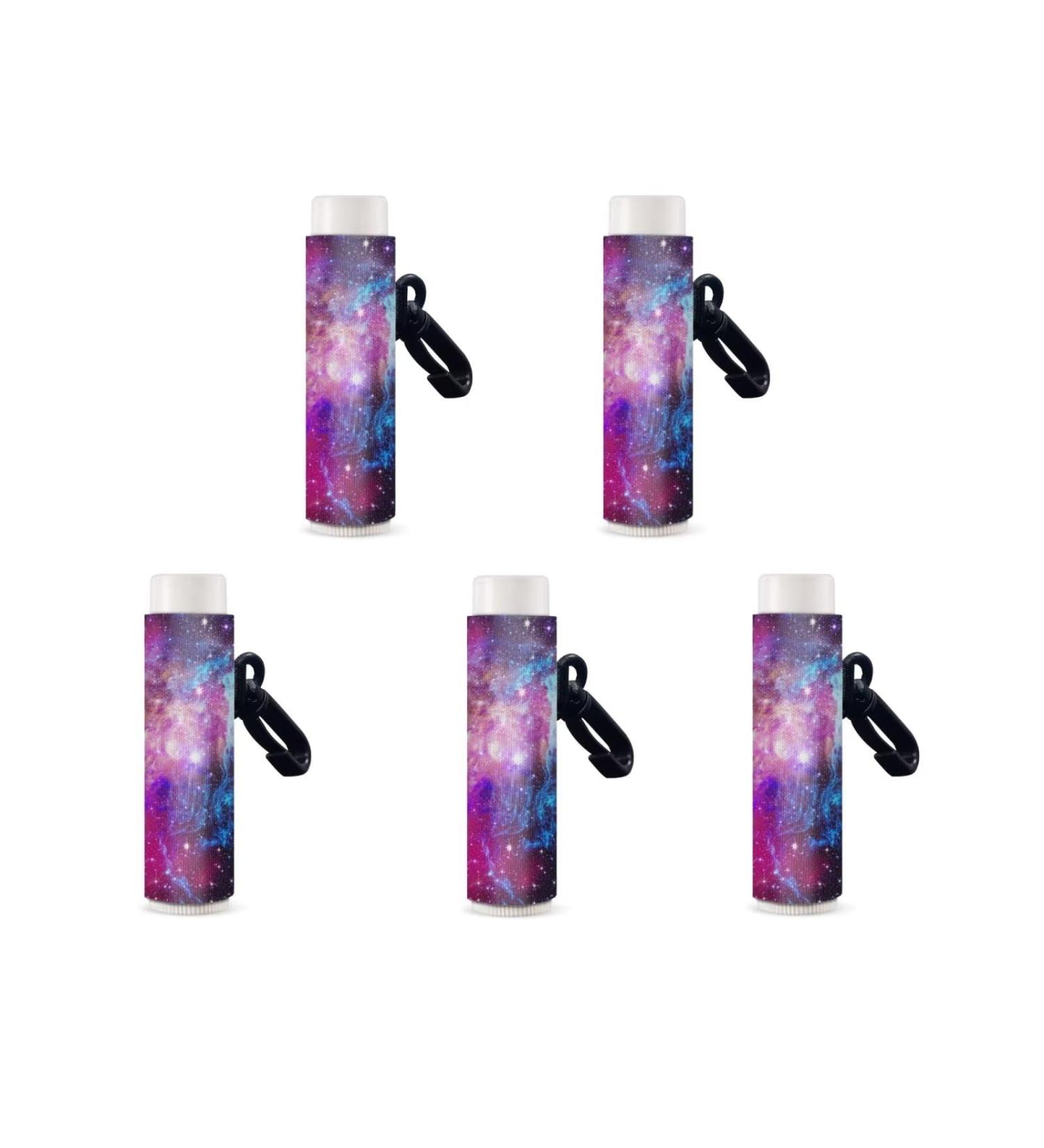 SCRAWLGOD Galaxy Print Lip Balm Holder Keychain Washable Lip Balm Sleeve keychain Chapstick Holder for Ourdoor Activities Wear-Resistant and Comfortable Set of 5 Galaxy Print 5 - Buy Online on SooperMarket.com