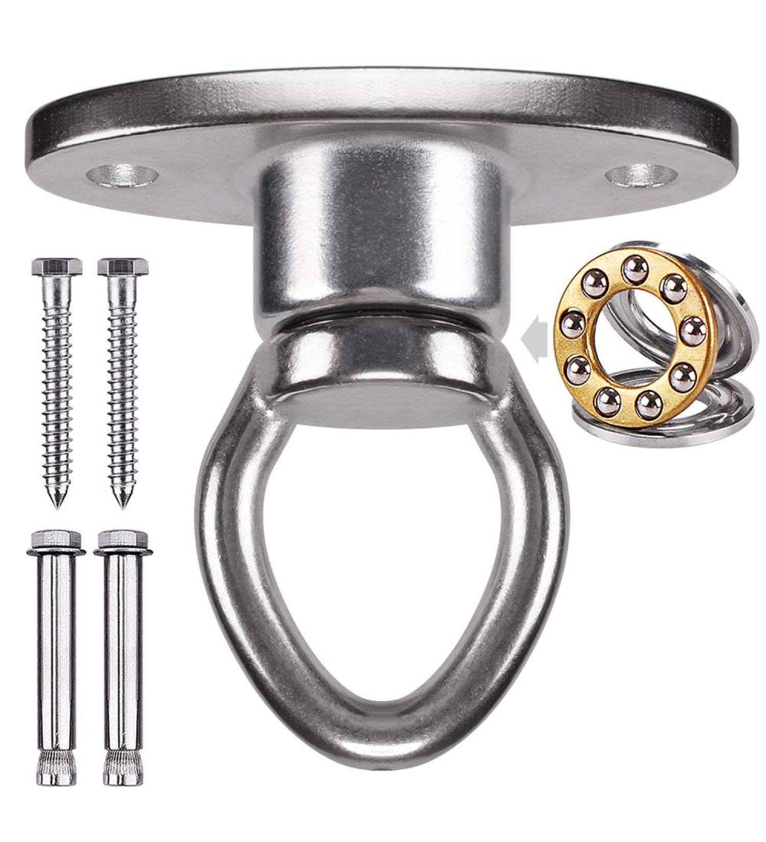 SELEWARE Heavy Duty Bearing Swing Hanger - 360 Rotate Swing Swivel Hook for Wooden & Concrete - Indoor Outdoor Hammock & Swing Set - Buy Online on SooperMarket.com