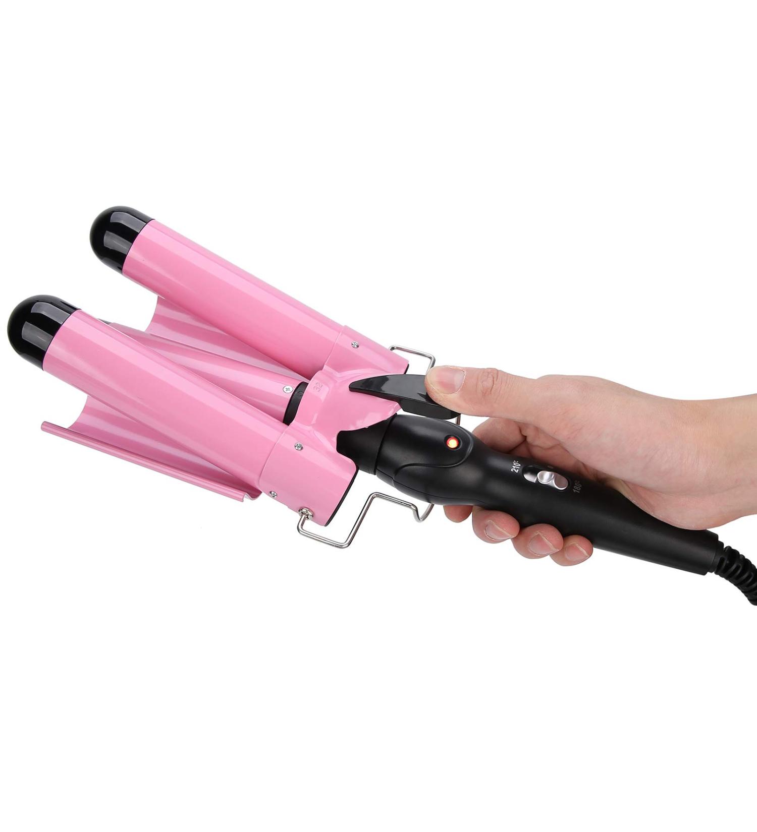 3 Barrel Curling Iron Wand Adjustable Hair Curler Waver Crimper 110V 240V Fast Heating Easy Temperature Adjustment Hair Styling Suitable for Wavy Hairstyles (32mm) - Buy Online on SooperMarket.com