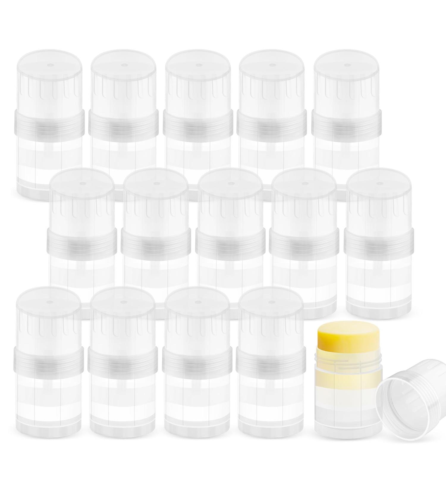 15 Pack 1 oz Plastic Deodorant Containers Empty Small Round Twist-Up Solid Stick Tube Container for Homemade Deodorant Shaving Soap Stick Heel Lip Balm Solid Lotion Bars-Top Filling Clear - Buy Online on SooperMarket.com