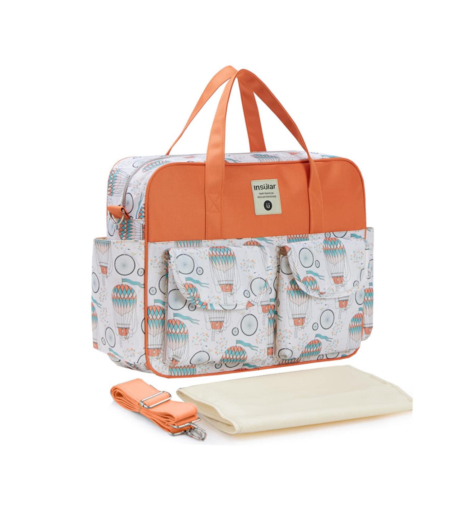 SONARIN Large Capacity Stylish Baby Changing Tote Bag | Waterproof Diaper Satchel with Shoulder Strap & Changing Mat - Balloon Design - Buy Online on SooperMarket.com