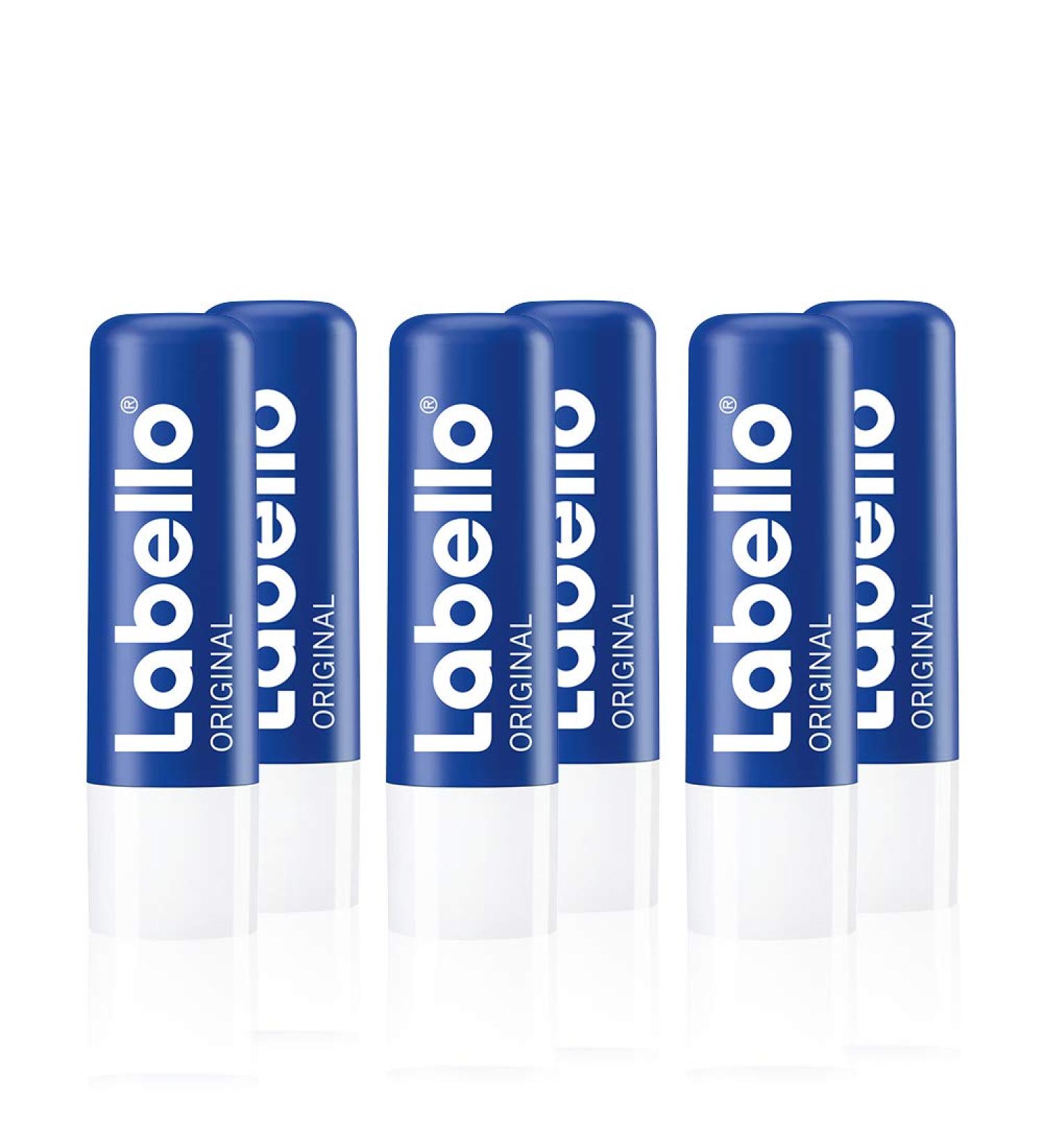Labello Original Lip Care Stick 6-Pack - Nourishing Lip Balm for Naturally Beautiful Lips | Mineral Oil-Free Protection - Buy Online on SooperMarket.com