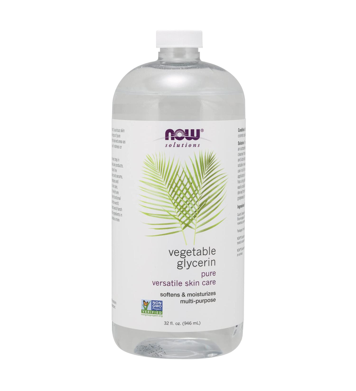 Now Foods Vegetable Glycerin 32 fl oz - Pure, Natural Moisturizer for Skin & Hair - Buy Online on SooperMarket.com