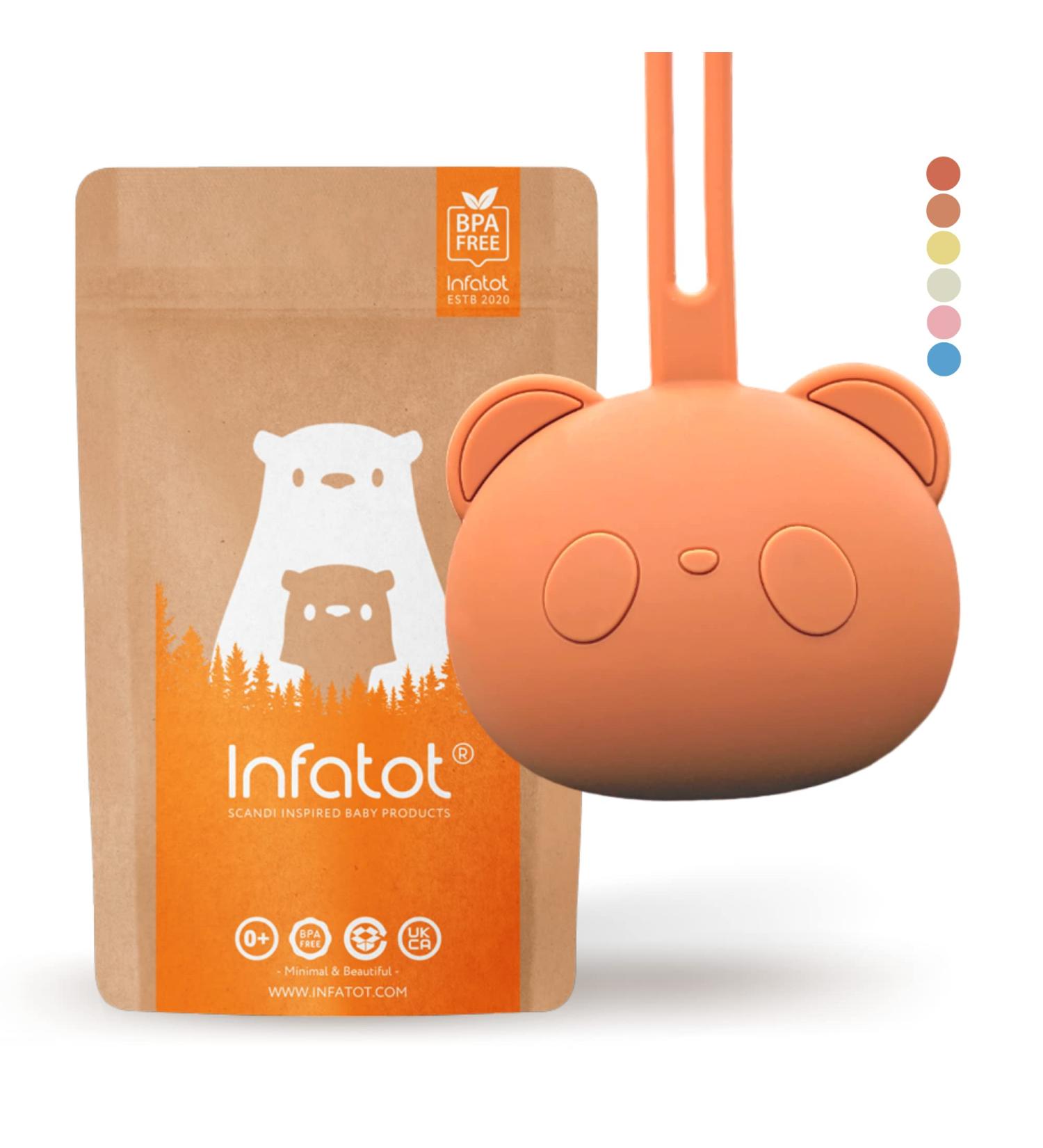 Infatot Silicone Dummy Case - Pacifier Holder Soother Pod Case W/Strap - Dummy Box 100% Free from BPA PVC Dummy Holder Case Dummies Case Pair with Dummy Clip Dummy Cases for Babies - Earth - Buy Online on SooperMarket.com