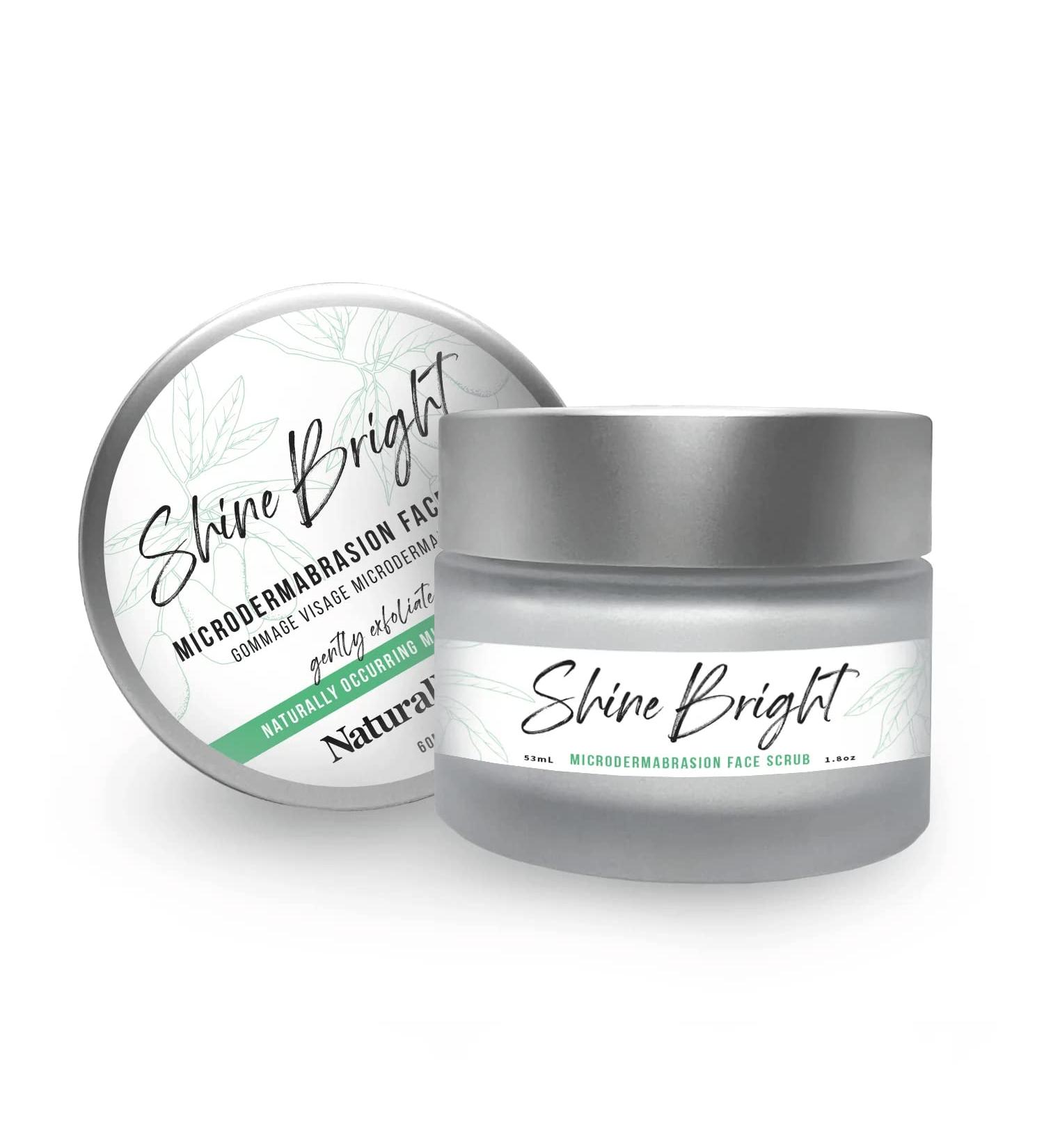 Shine Bright Microdermabrasion Facial Scrub - Exfoliating Face Scrub for All Skin Types Brighten Skin - 2 Pack - International Shipping Available - Buy Online on SooperMarket.com