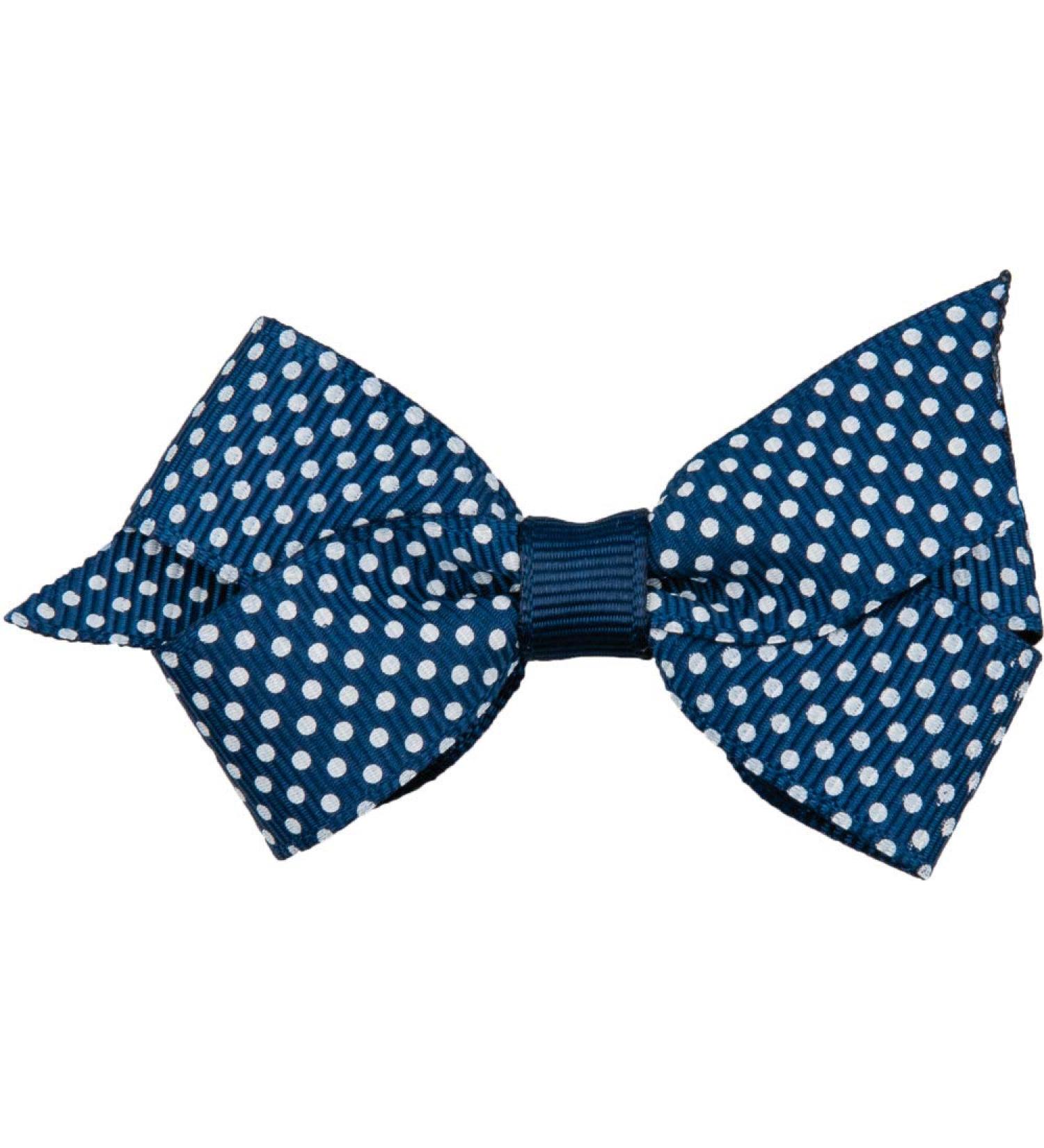 Buy Titania Hair Clip Set - Small Bow Design Blue-White Large Dots 2 Pieces | International Shipping Available - Buy Online on SooperMarket.com