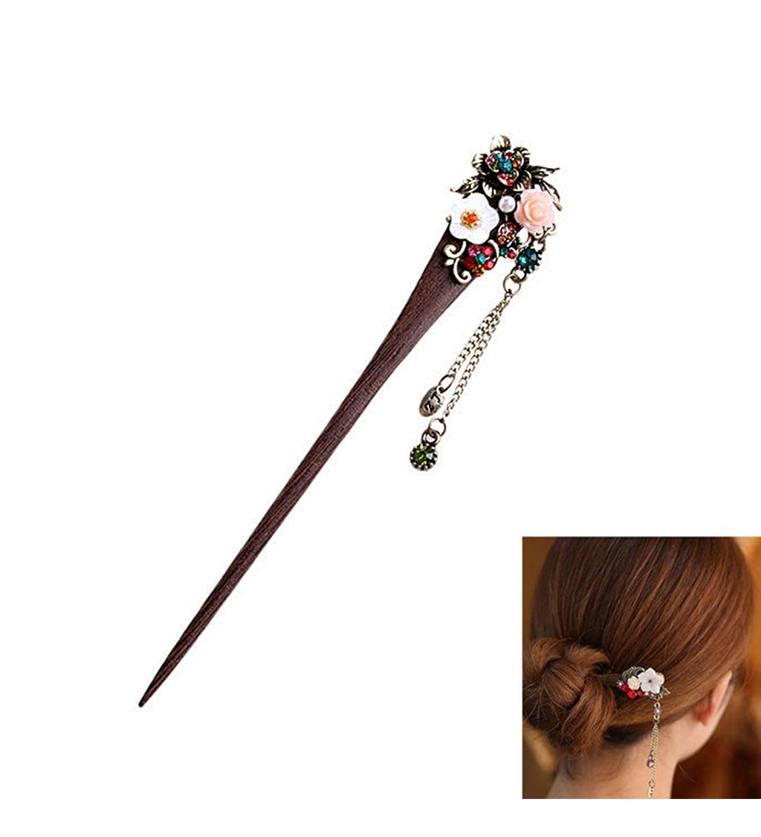 Frcolor Wooden Hair Pin Chinese Hair Sticks with Tassel Retro for Women Hair Styling Colorful - Buy Online on SooperMarket.com