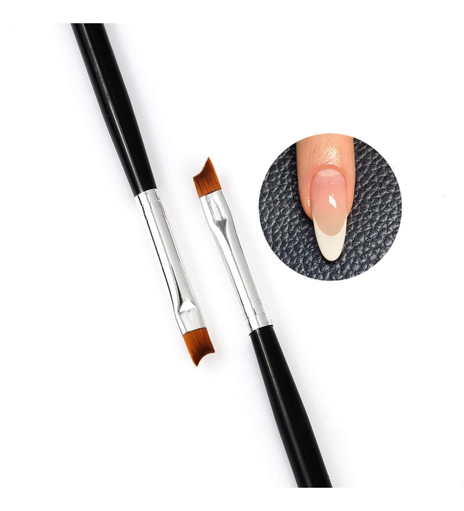 French Tip Nail Brush with Black Handle - Oblique Head UV Gel Acrylic Painting Pen | Pack of 1 - Buy Online on SooperMarket.com