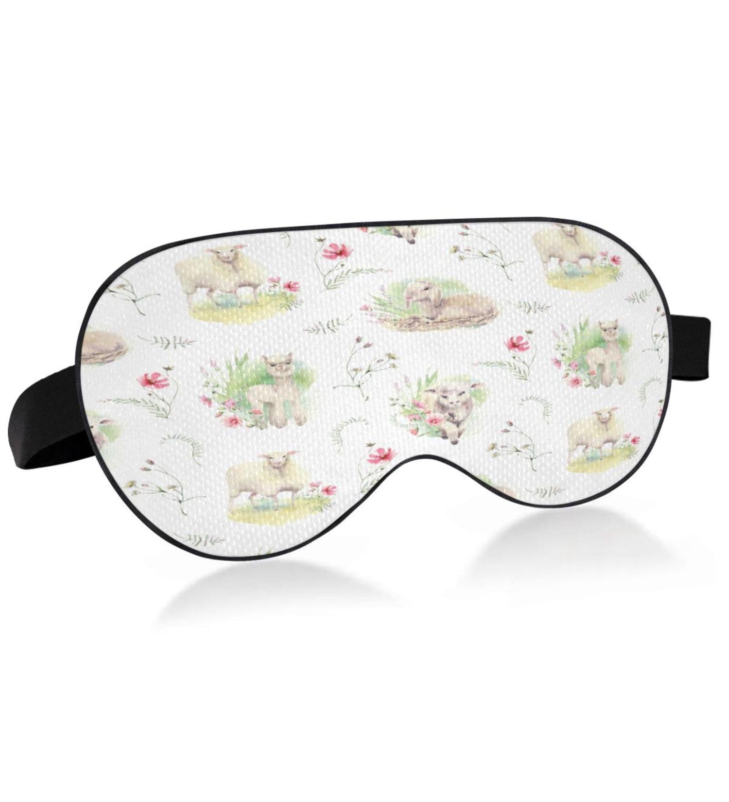 WELLDAY Farm Lamb Sheep Sleep Mask | Soft Comfort Eye Shade Cover for Men and Women | Adjustable Strap for Complete Blockout Light | Relax and Improve Sleep Quality - Buy Online on SooperMarket.com