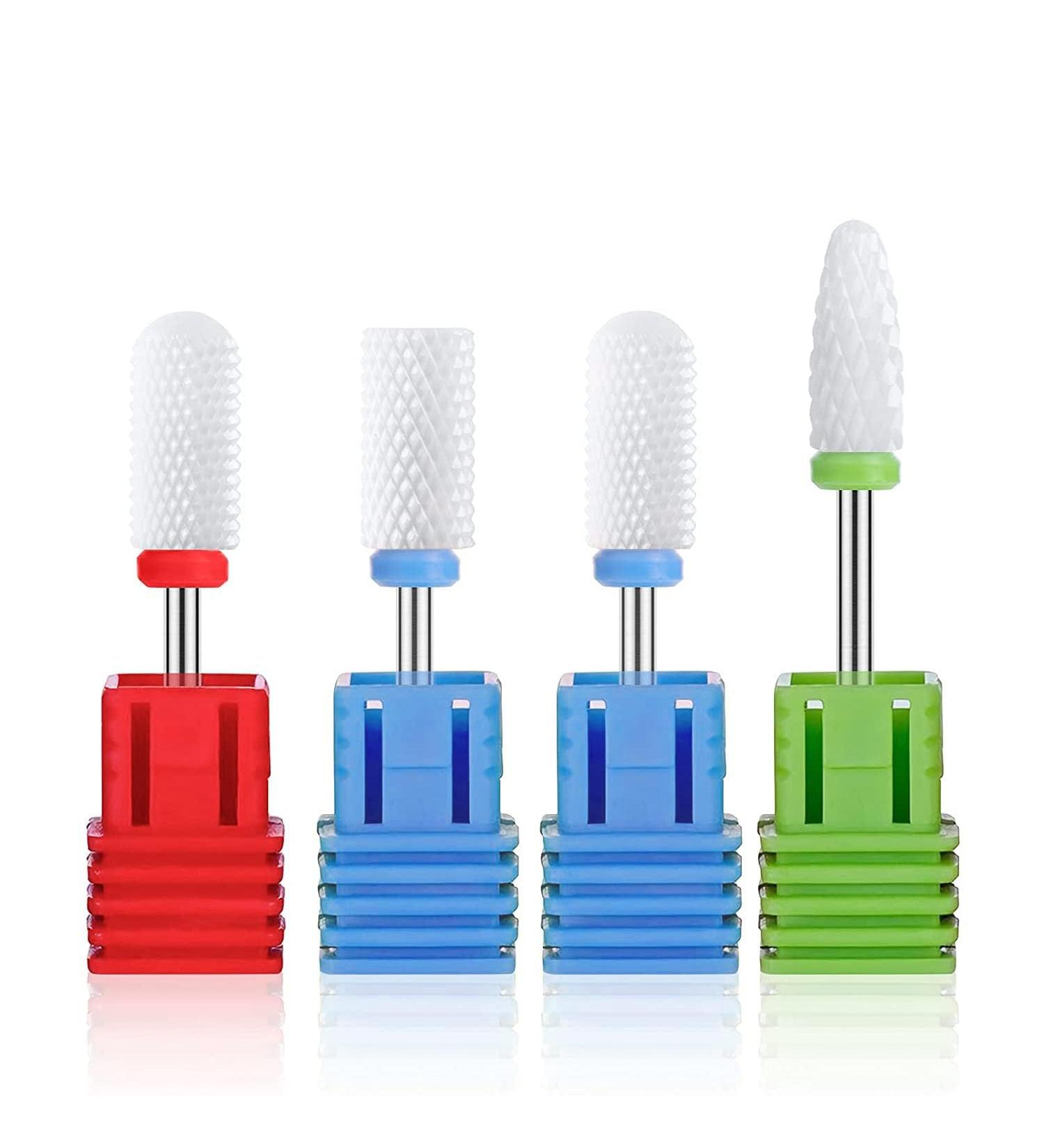 MELODYSUSIE Ceramic Nail Drill Bits Set - Professional 3/32 Safety Bits for Acrylic and Gel Nails - Cuticle Removal Tools - 4pcs - Buy Online on SooperMarket.com