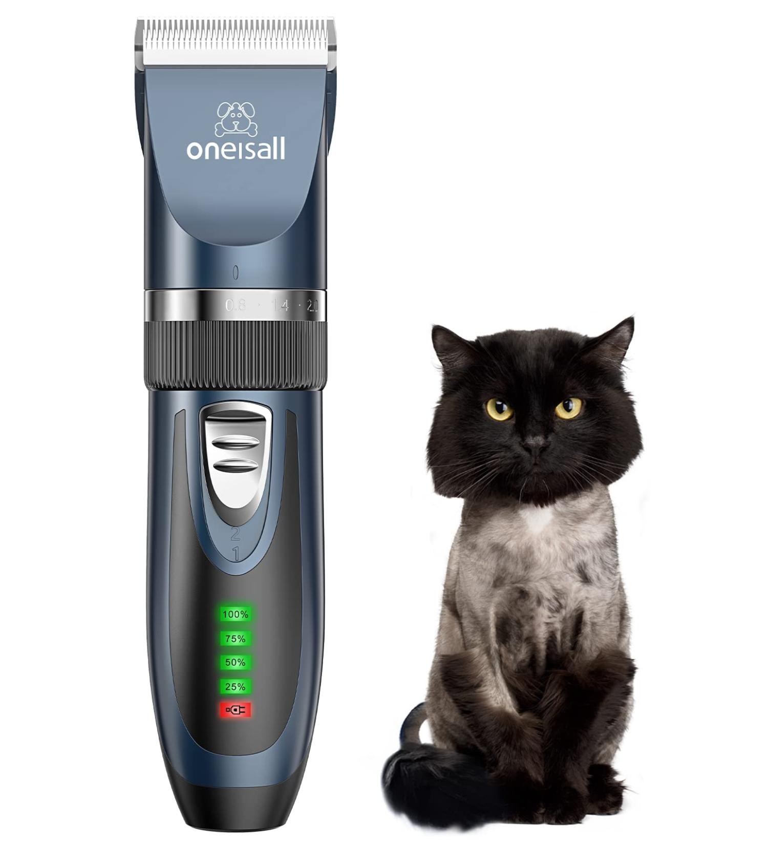 Oneisall Cat Grooming Clippers for Matted Hair - 2-Speed Cordless Pet Trimmer Kit - Low Noise Clipper for Dogs, Cats, Animals (Blue) - Buy Online on SooperMarket.com