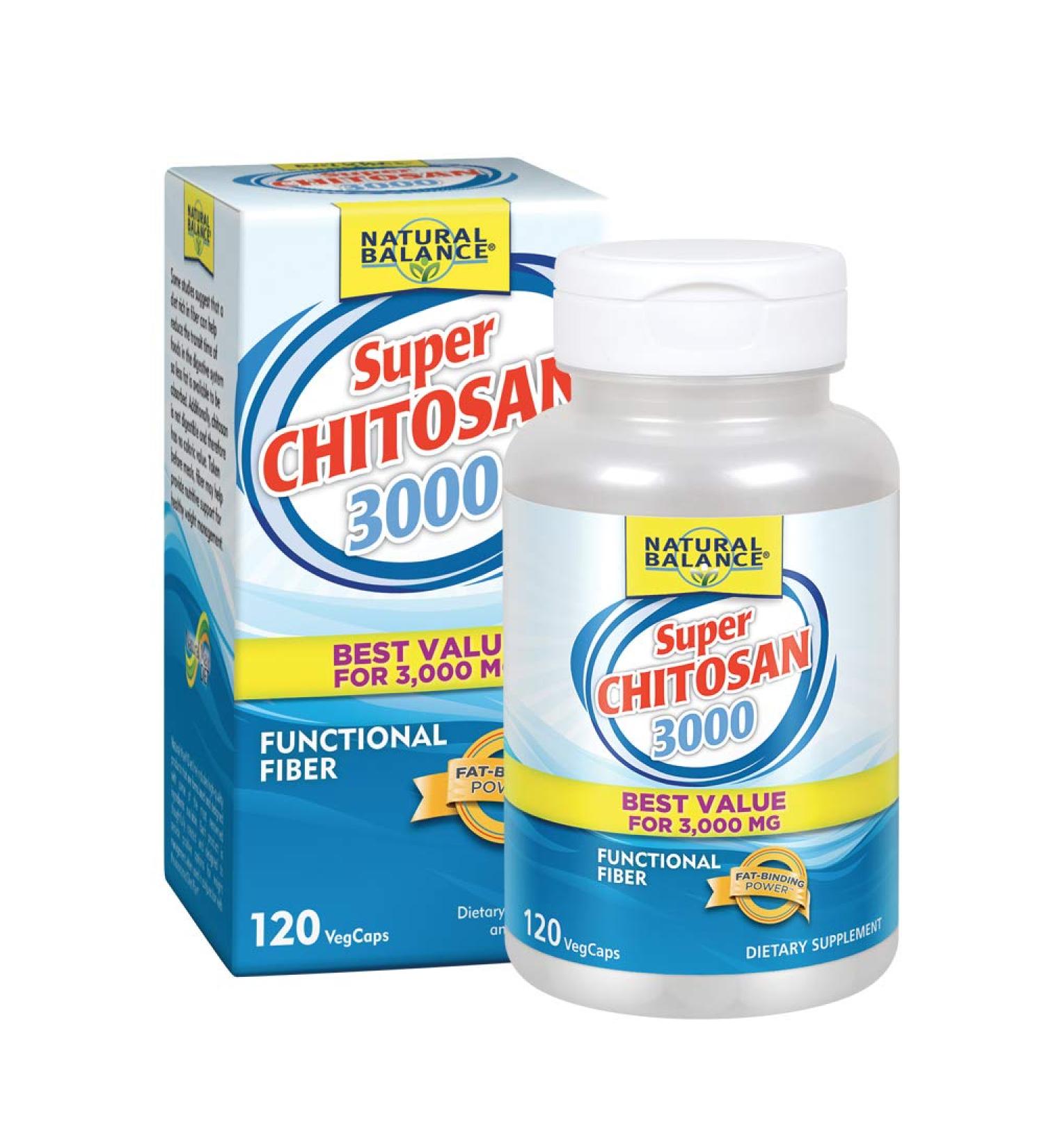 Natural Balance Super Chitosan 3000 - 120 Veg Capsules for Weight Management - Buy Online on SooperMarket.com